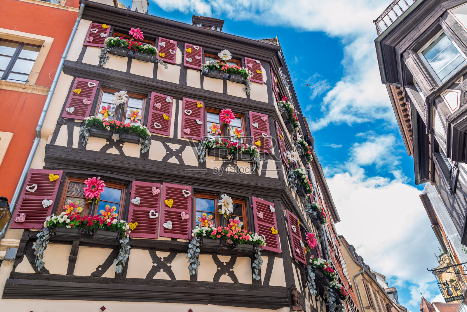 法国科尔马的旅游市中心照片摄影图片