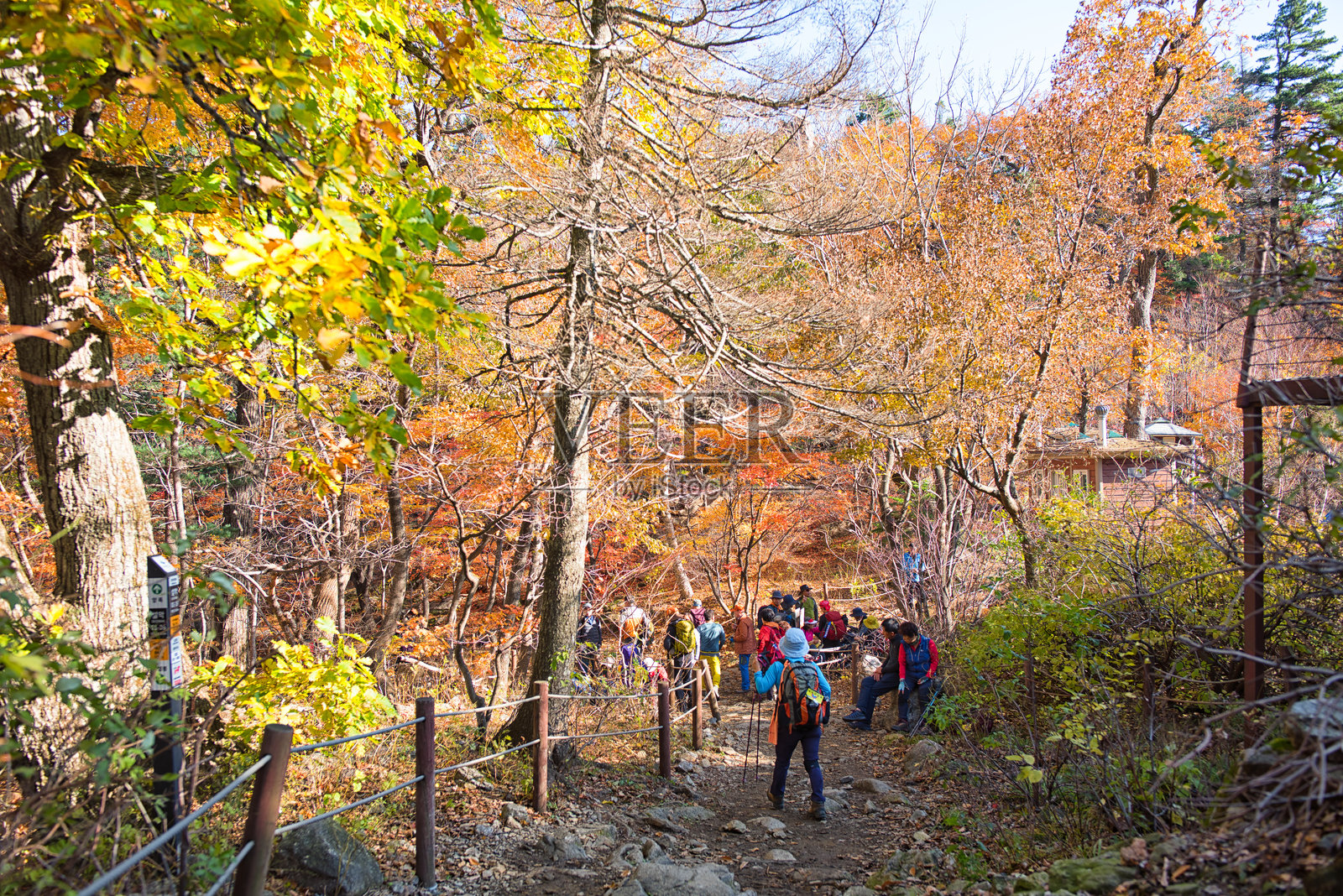 秋季山地徒步旅行照片摄影图片