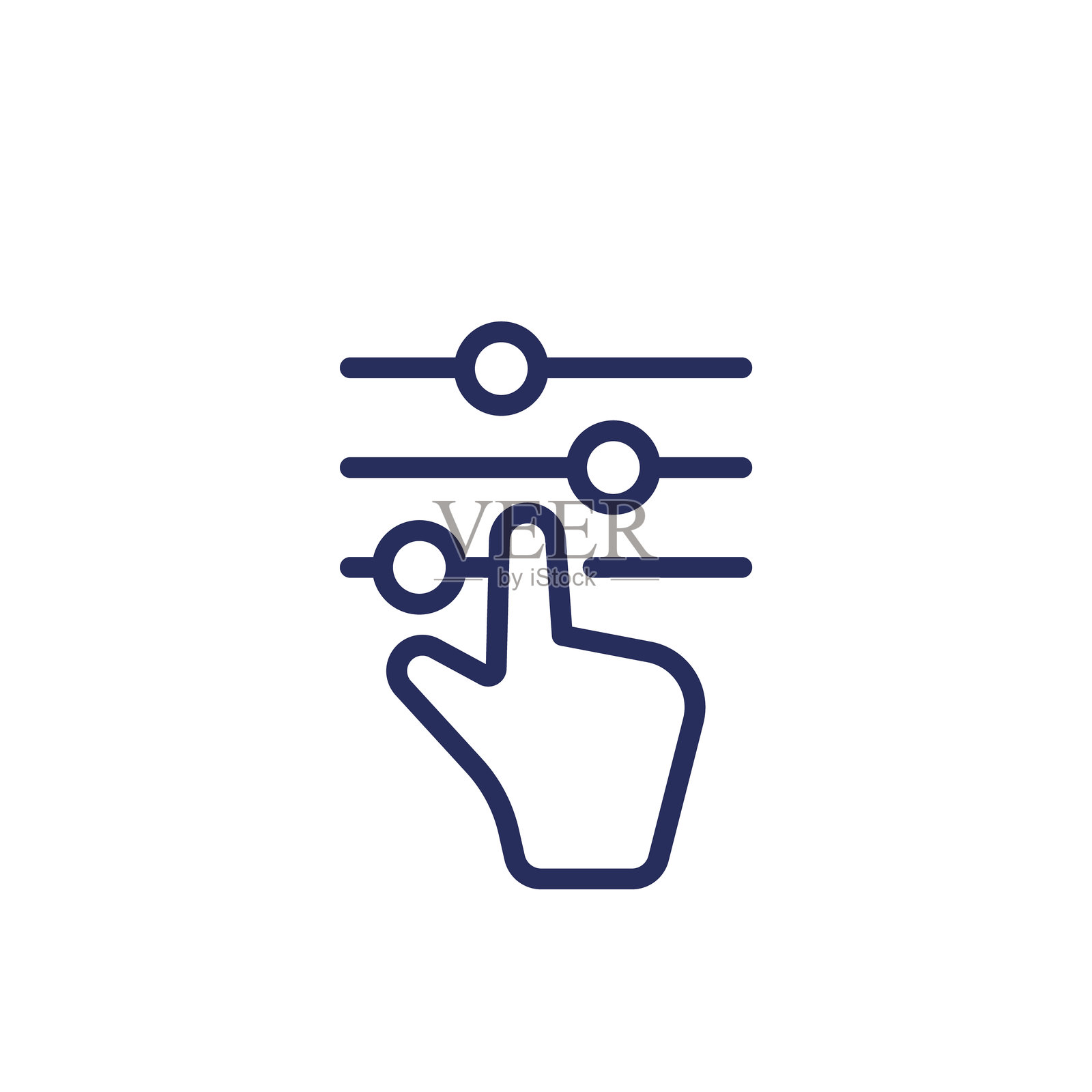 设置或选项行图标与手插画图片素材