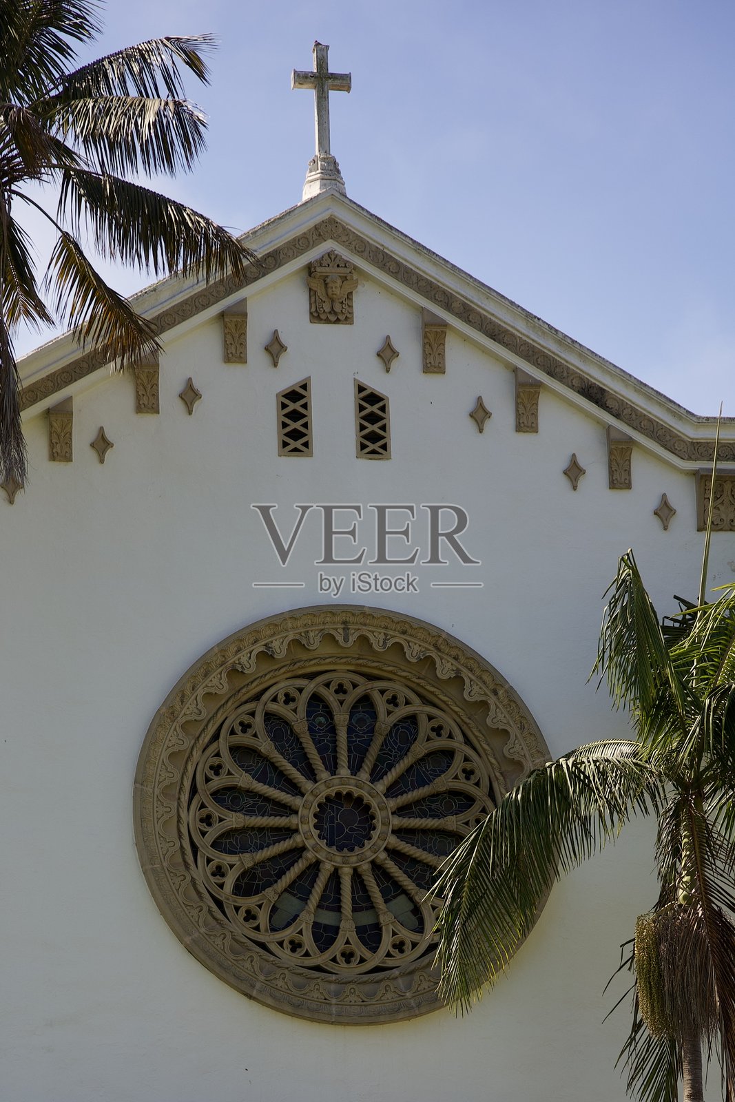 西班牙教堂的美丽建筑细节照片摄影图片