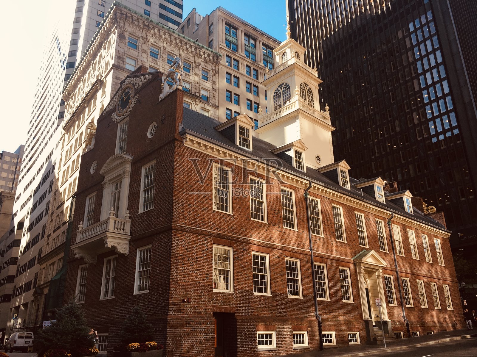 波士顿自由之路上的旧州议会大厦 旧省州议会大厦照片摄影图片