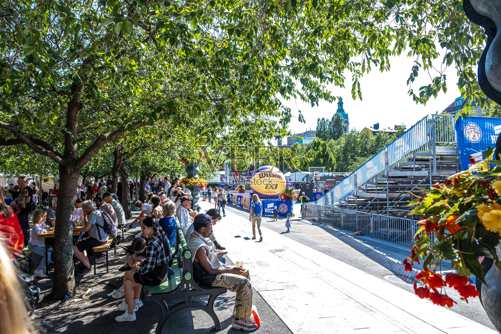 斯德哥尔摩文化节活动,3x3篮球锦标赛。Kunsthärdgården 斯德哥尔摩。照片摄影图片