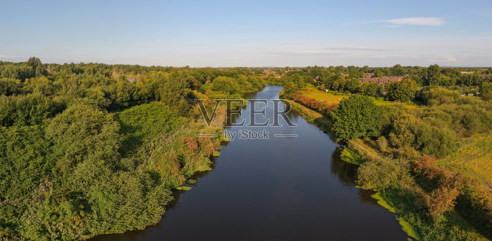 默西河的航拍全景照片摄影图片