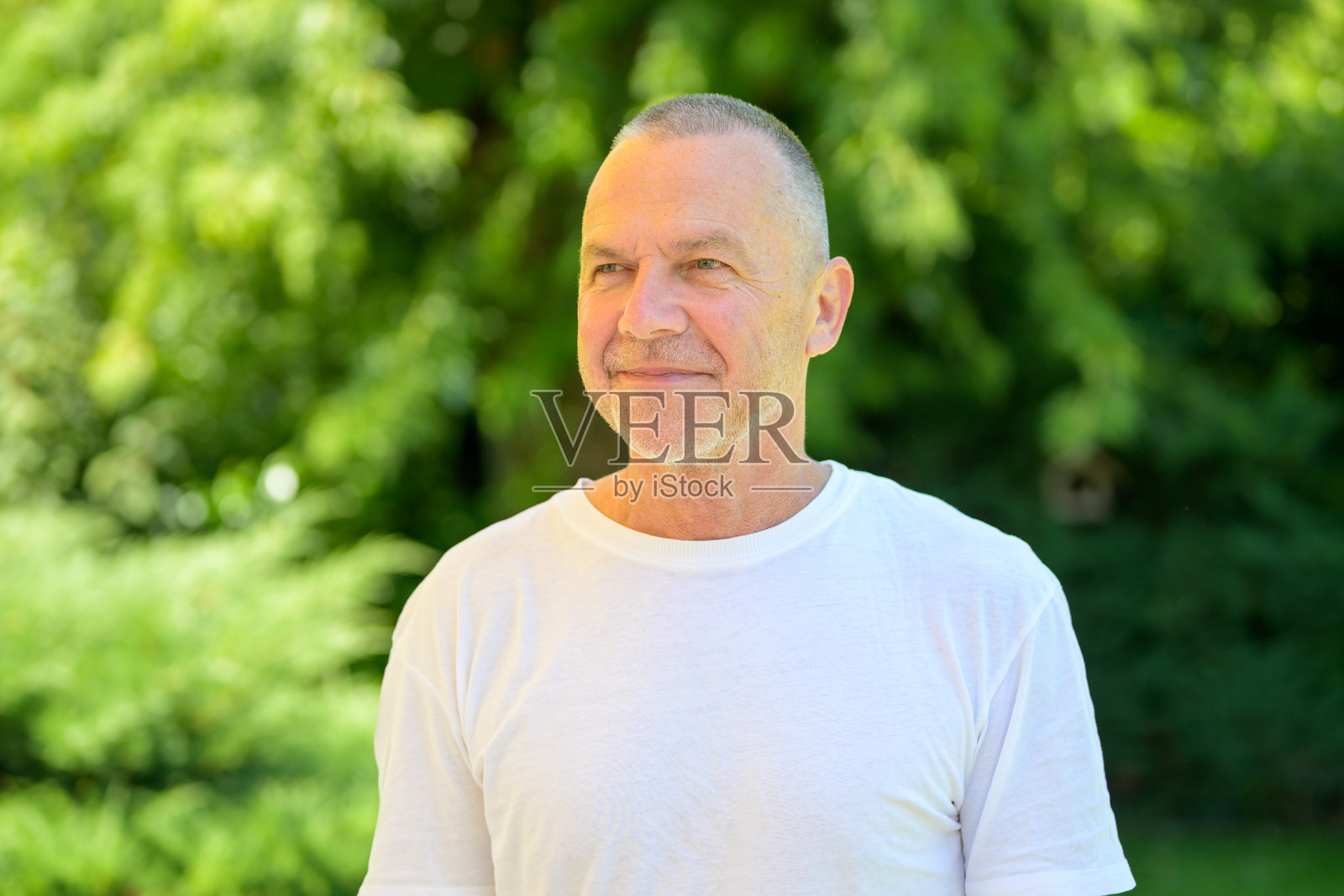 老年人凝视远方照片摄影图片