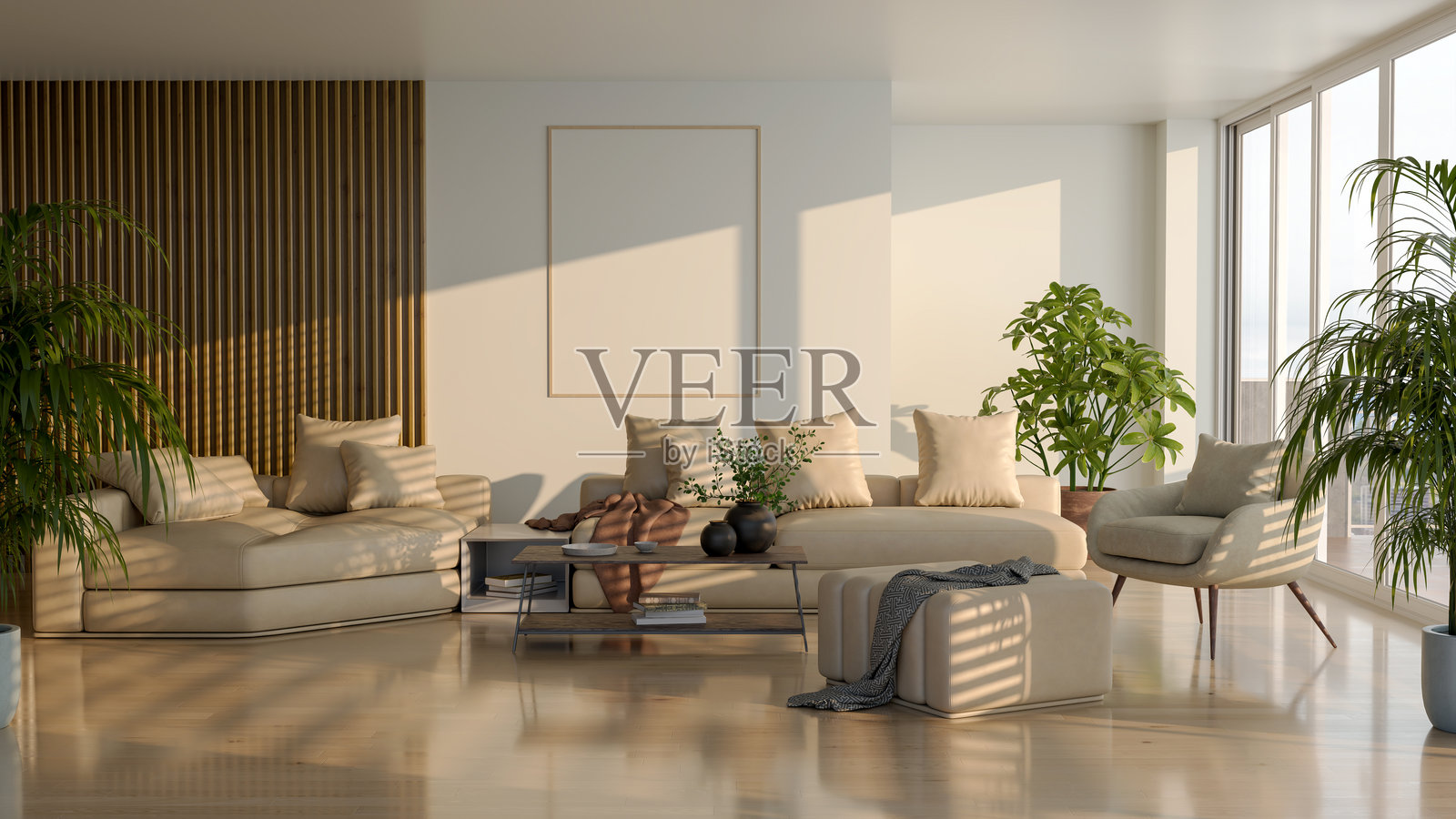 大型奢华现代明亮室内客厅模型插图3D渲染图像照片摄影图片