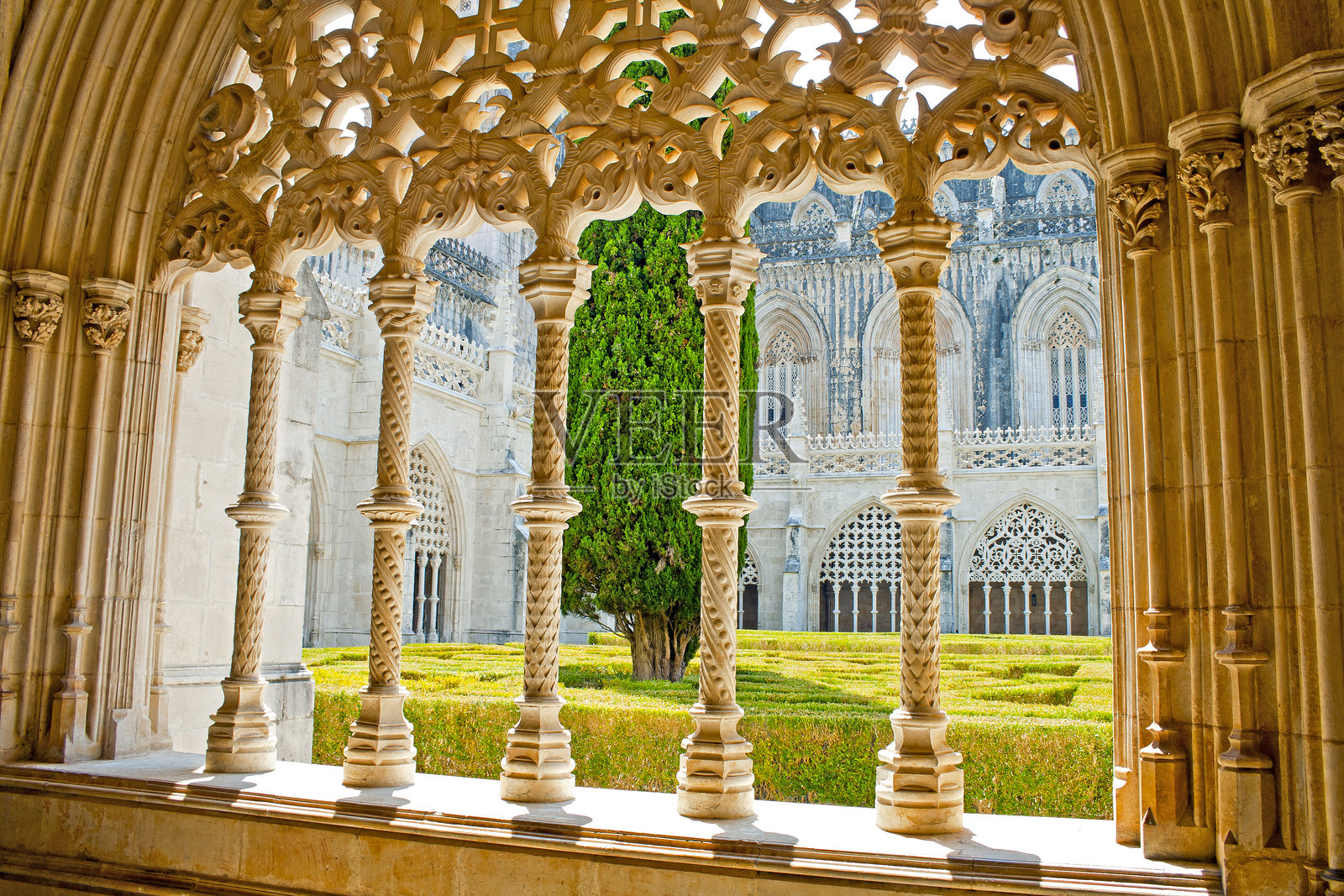 葡萄牙巴塔利亚修道院的皇家回廊照片摄影图片