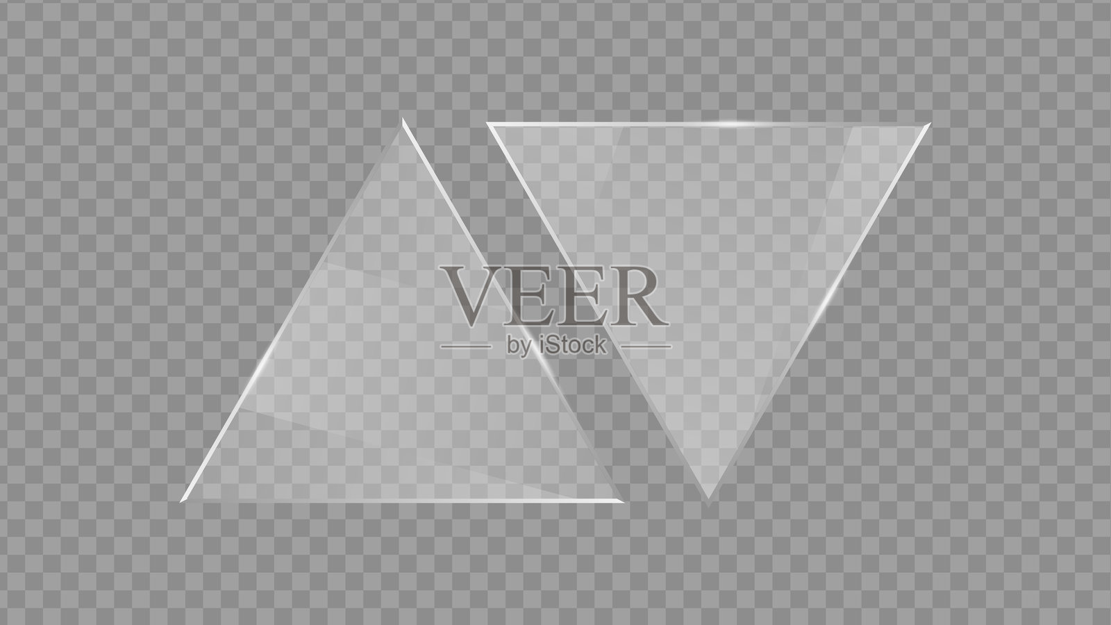 逼真的透明平面玻璃、窗户或镜子，带透明背景插画图片素材