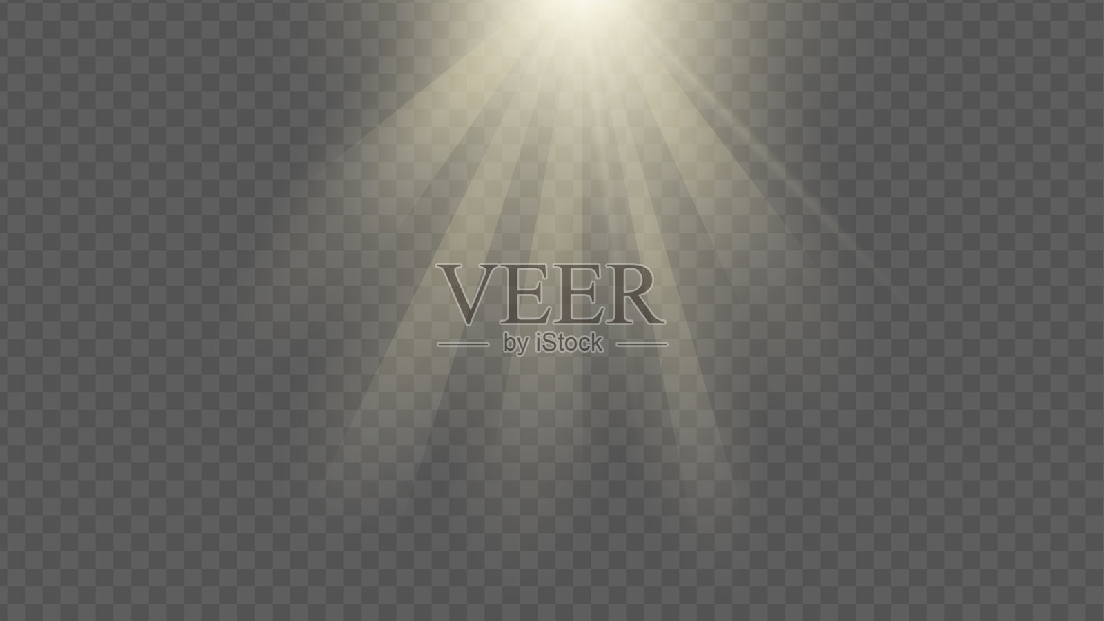 黄色阳光或光晕光效，带透明背景插画图片素材