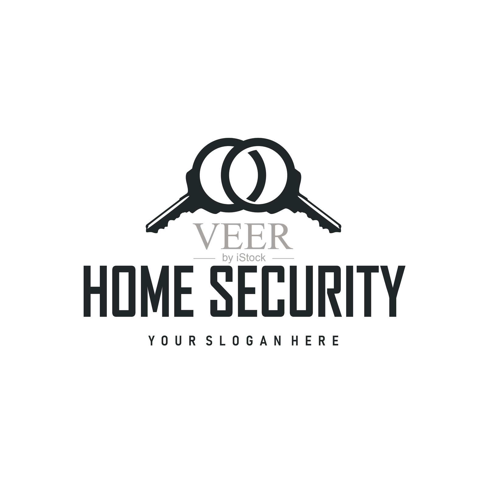 家居安全设计简单钥匙老式复古极简模板插图插画图片素材