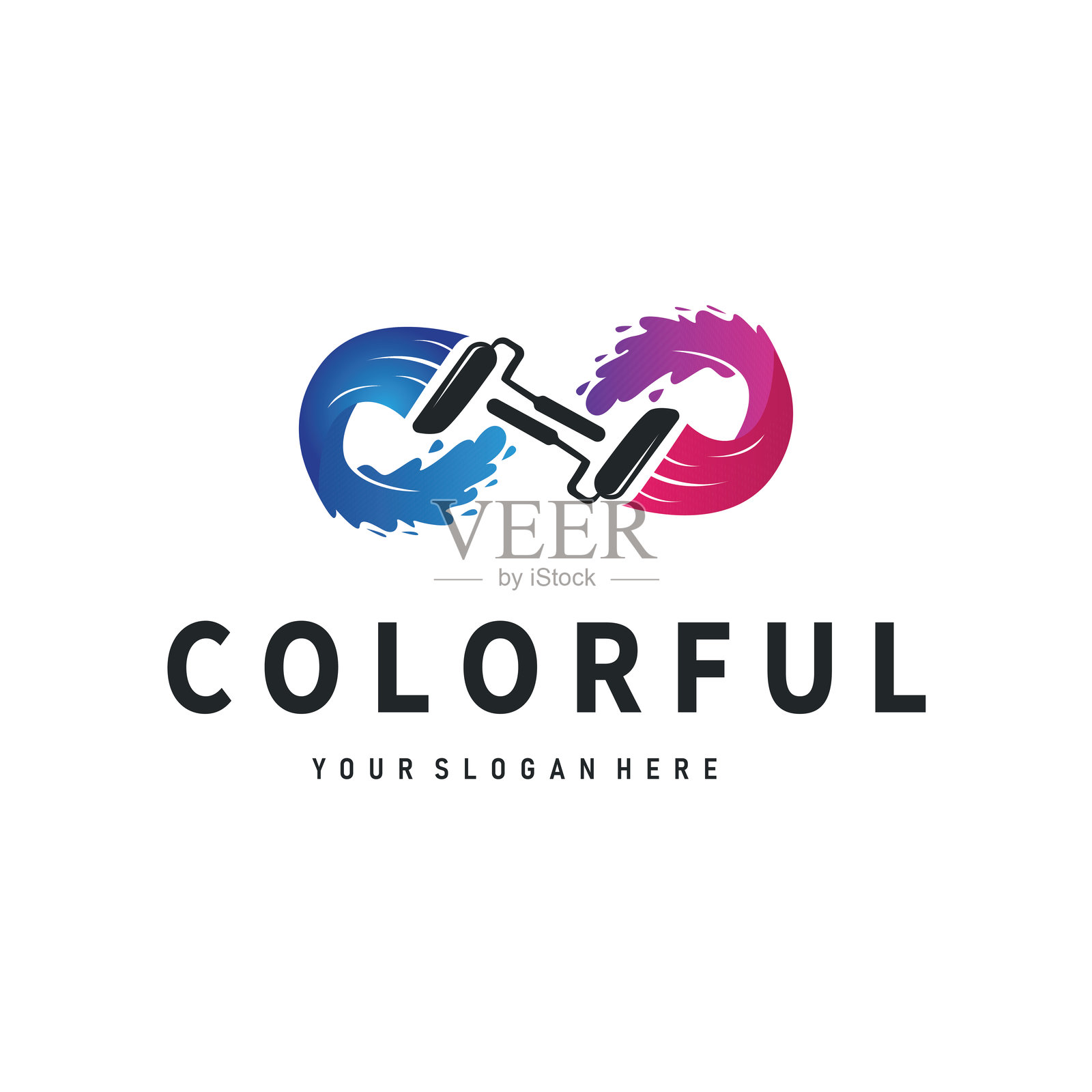 插图设计，画笔，液体颜料，色彩丰富且独特的优质符号图标插画图片素材