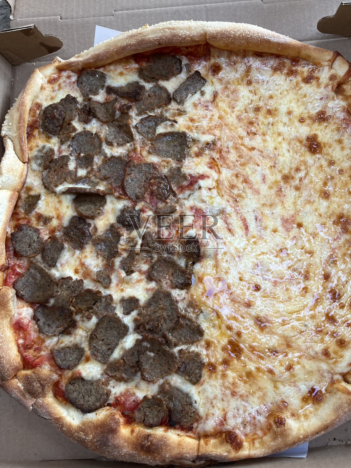 肉丸披萨照片摄影图片