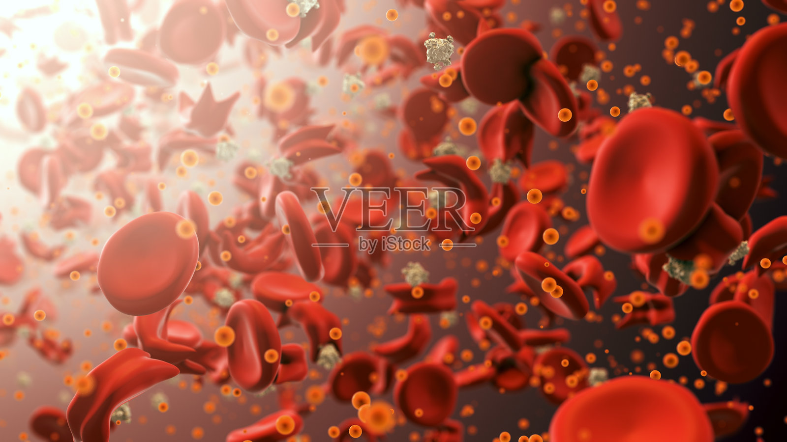 血液中针对癌细胞的化疗，医学概念照片摄影图片