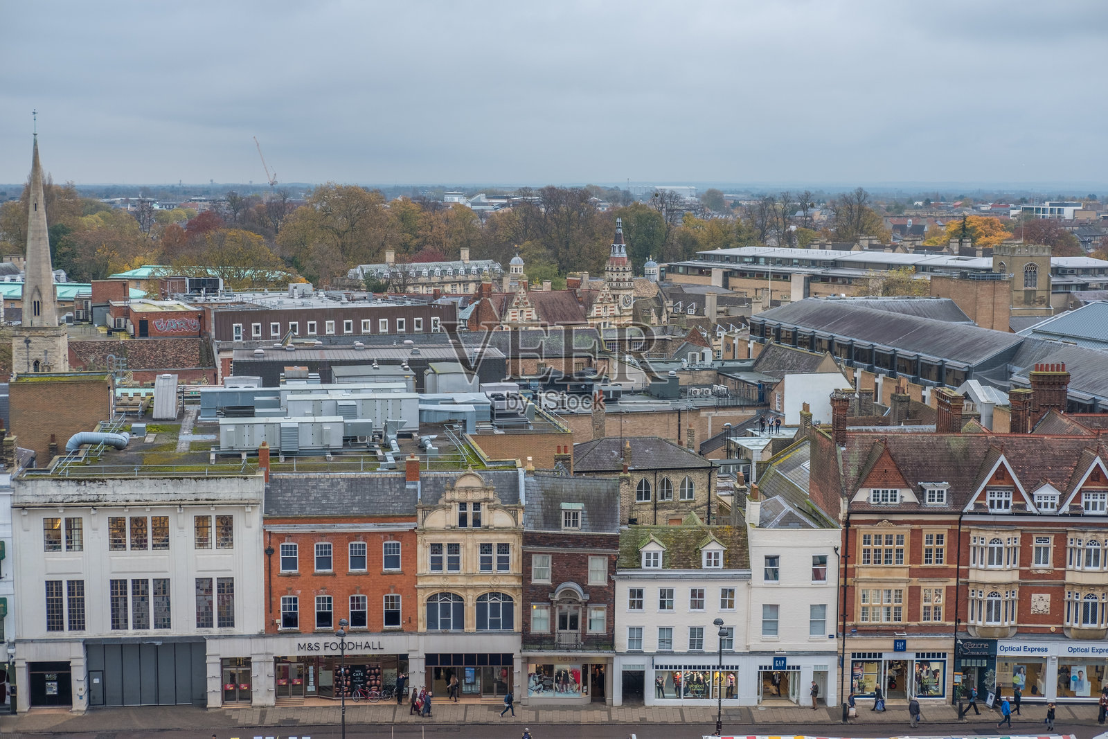 剑桥的航拍全景视图照片摄影图片