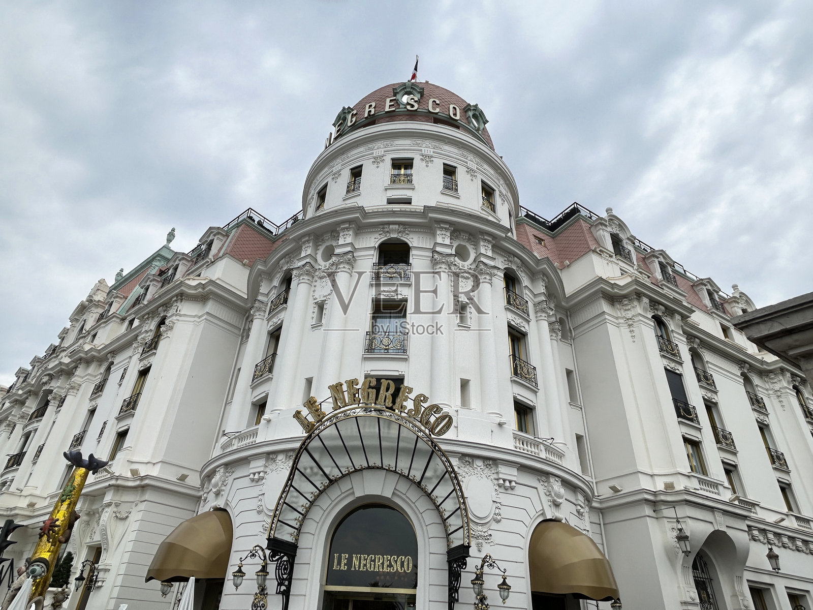 尼斯，法国，尼格雷斯科酒店特写。照片摄影图片