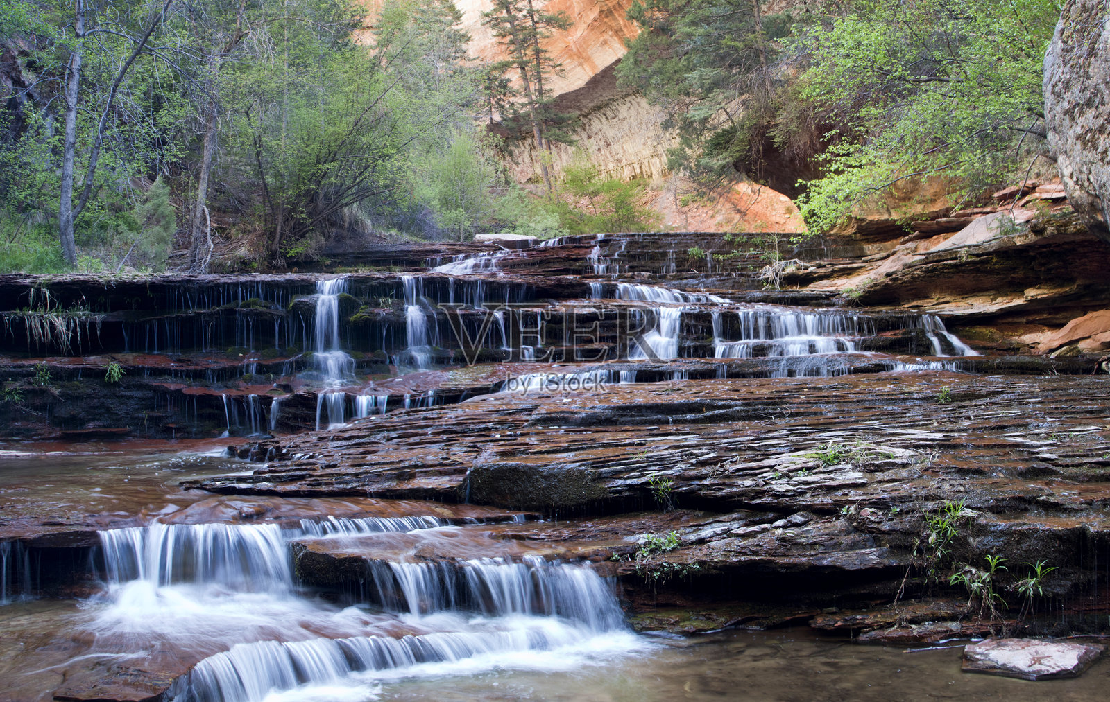 大天使瀑布照片摄影图片
