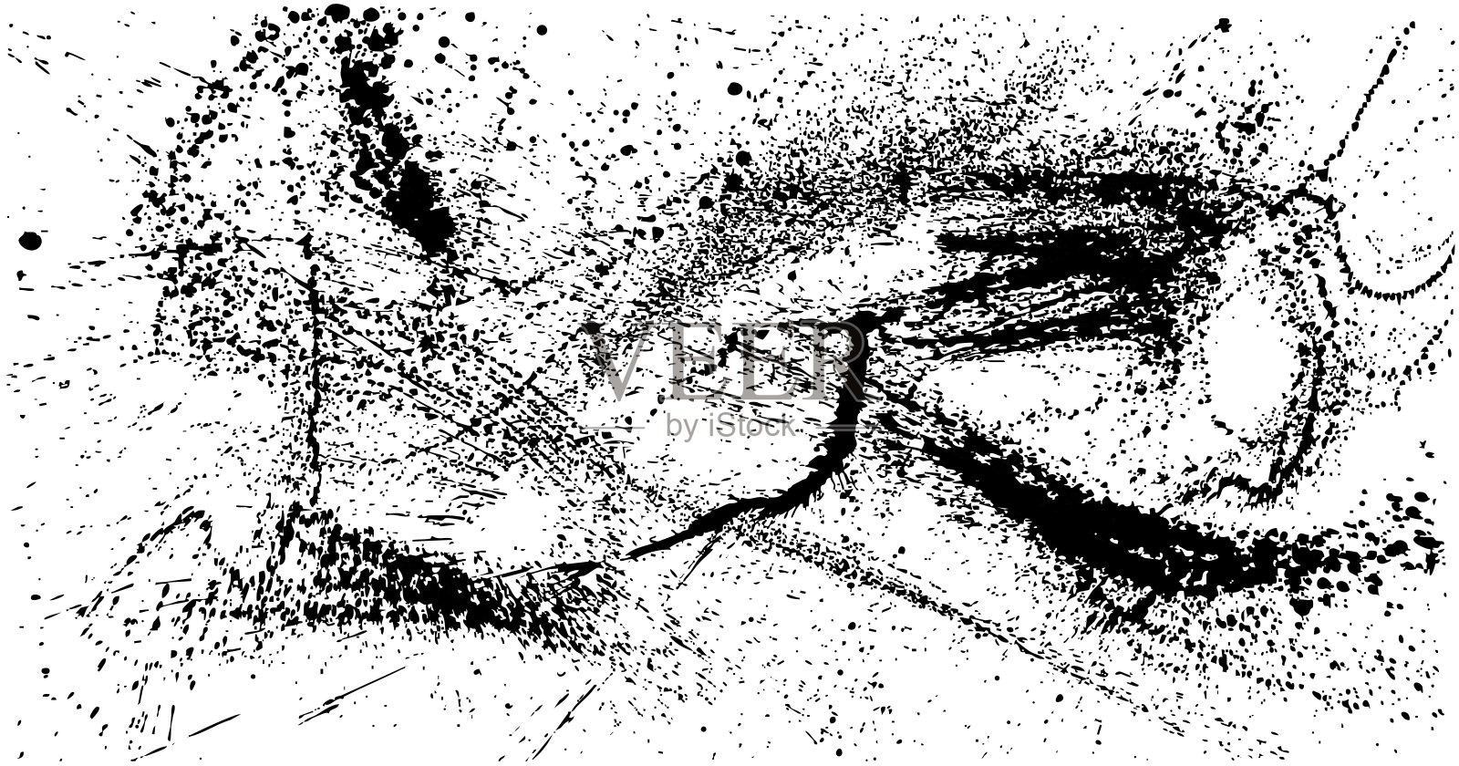 墨水飞溅背景。手绘插图。插画图片素材