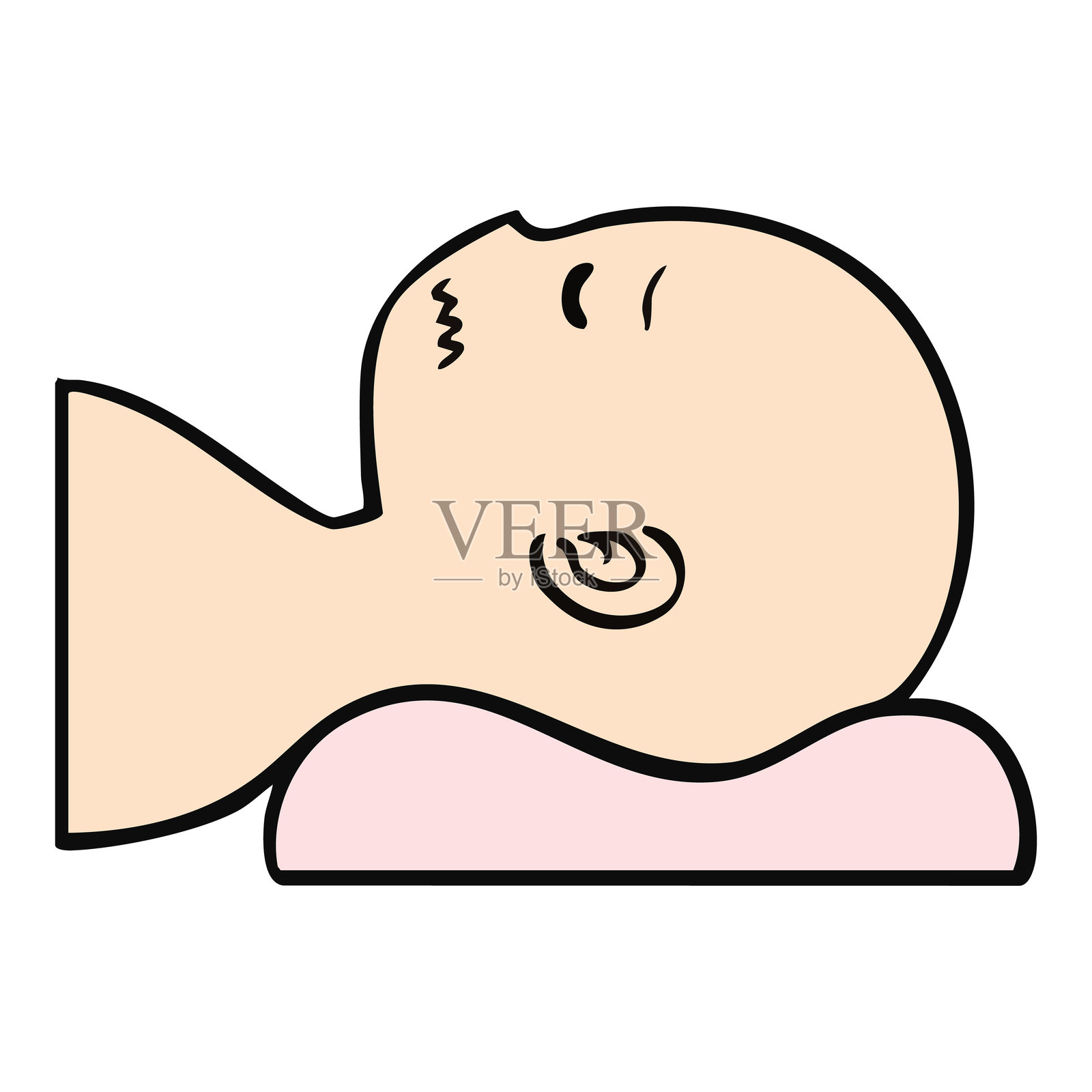 手写风格的躺着的人物矢量图08插画图片素材