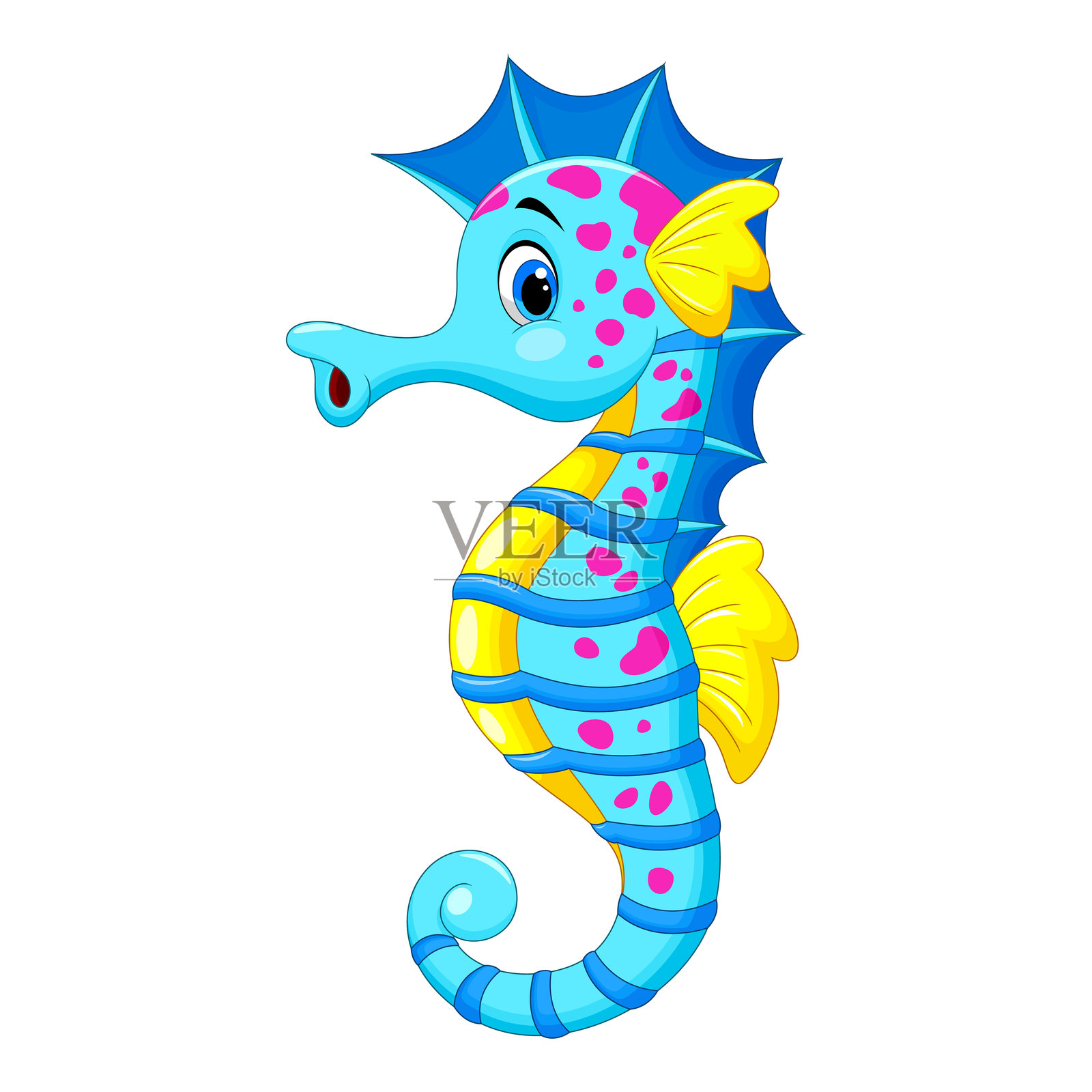 可爱的海马卡通插图插画图片素材