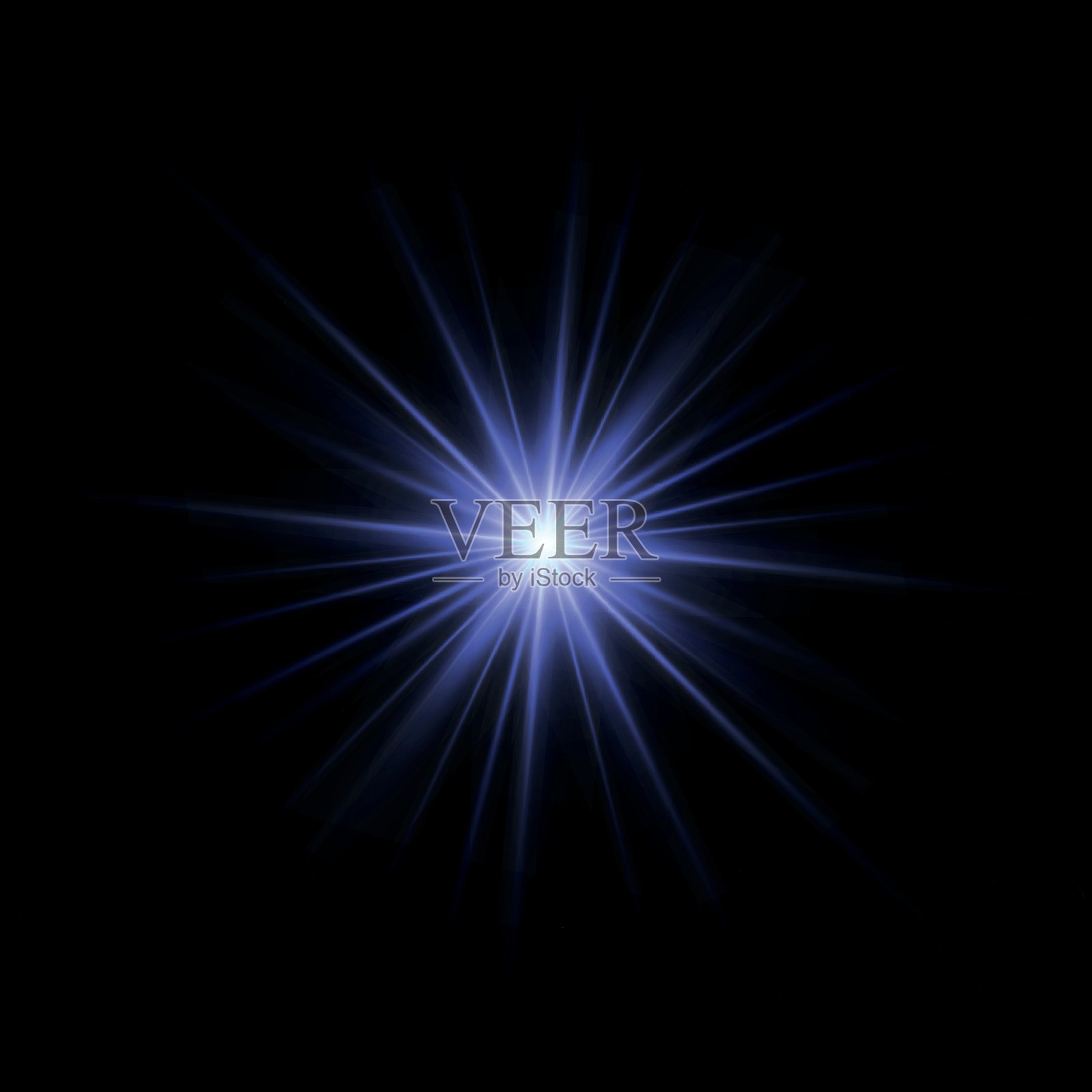 发光的蓝色效果，带有高光。抽象的蓝色光闪。透明背景上独立展示。艺术和网页设计矢量图。插画图片素材