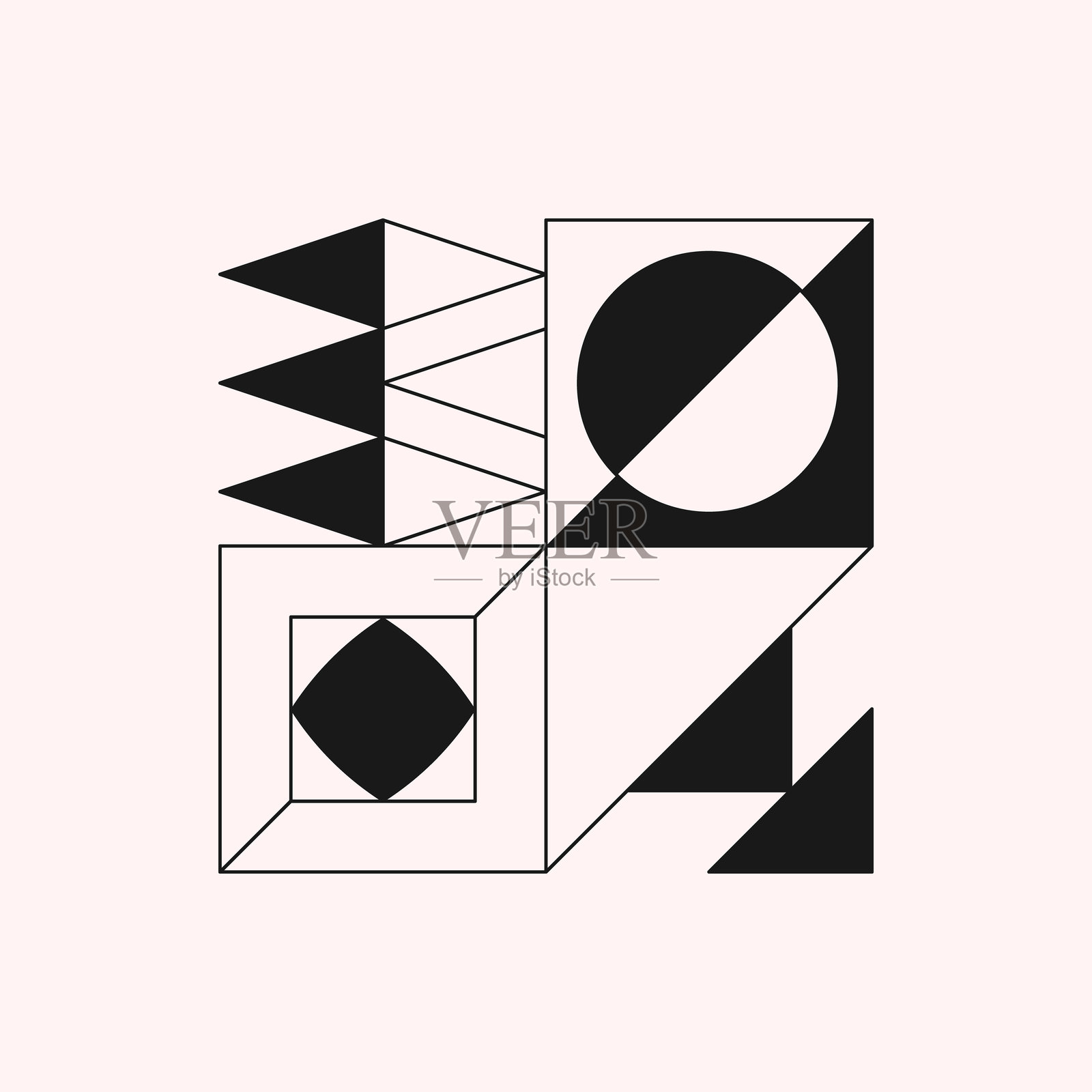 抽象模块化图案设计插画图片素材