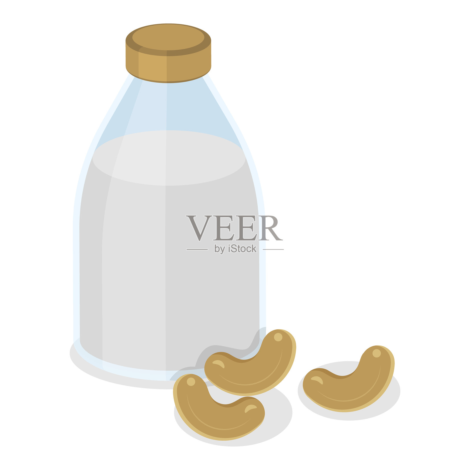 素食牛奶的3D等距平面矢量插图。项目2插画图片素材