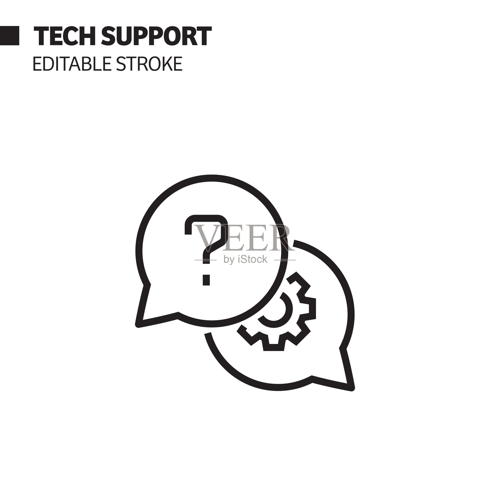 帮助和支持线图标，大纲矢量符号插图。插画图片素材