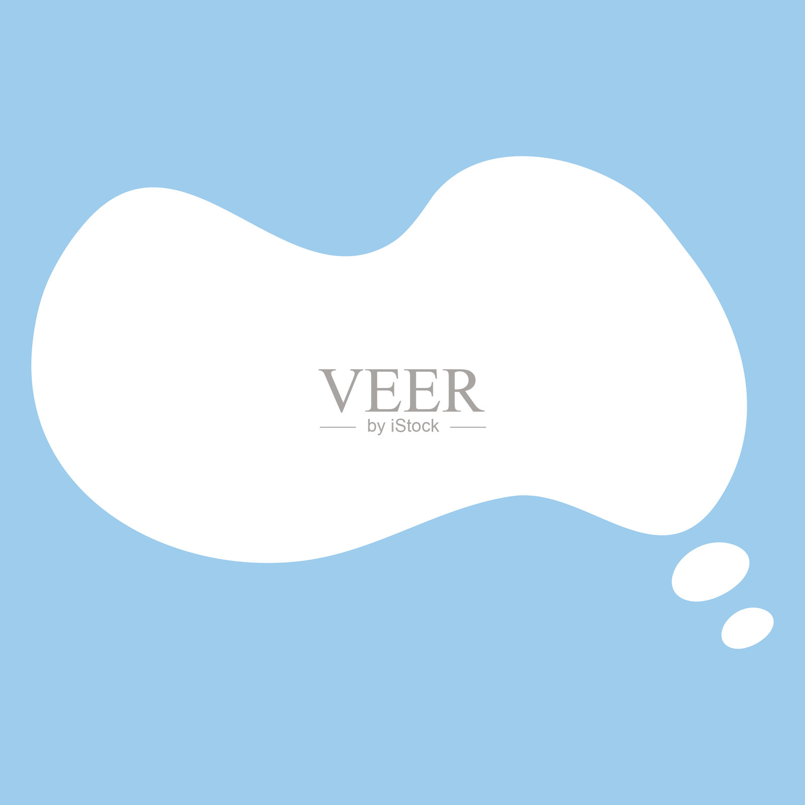 白色的气泡。思考气球说话冒泡聊天评论云漫画复古喊叫声音形状孤立在蓝色插画图片素材