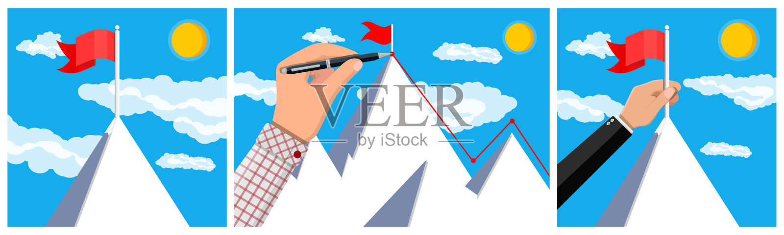 目标设定的成就概念插画图片素材