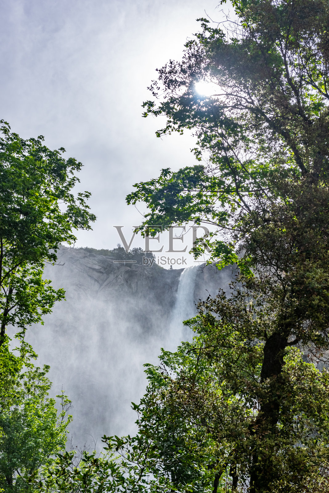 优胜美地谷和新娘面纱瀑布，优胜美地国家公园，加利福尼亚州，美国照片摄影图片