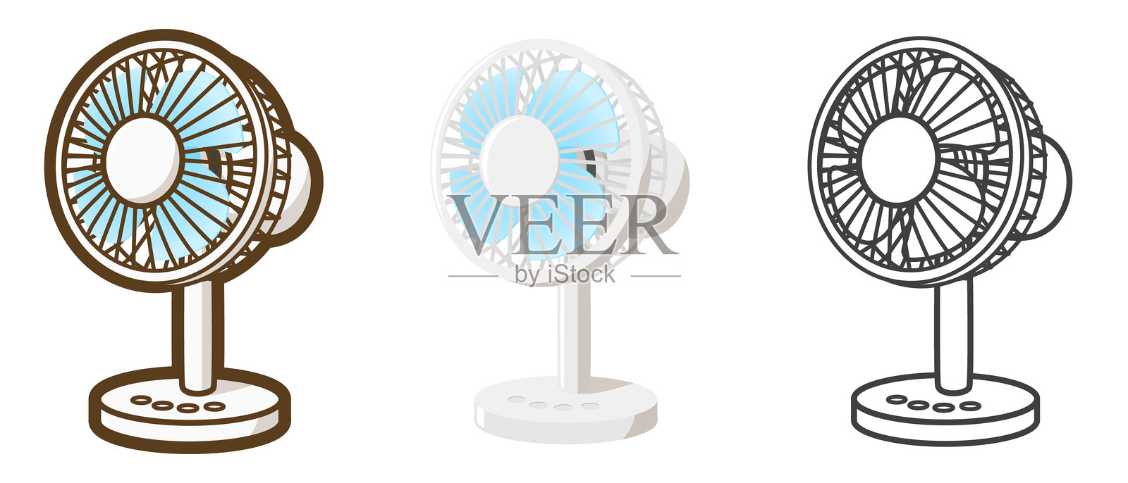 电风扇。家用电器。插画图片素材