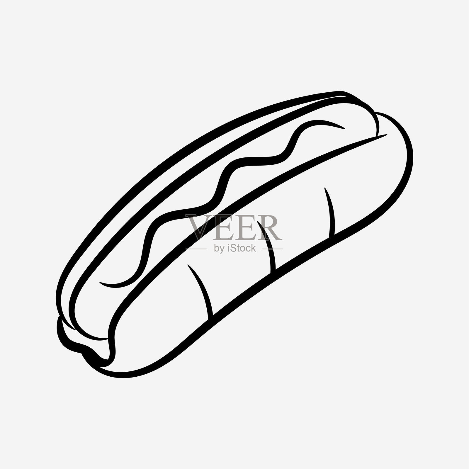 Hotdog Snack Doodle Illustration插画图片素材