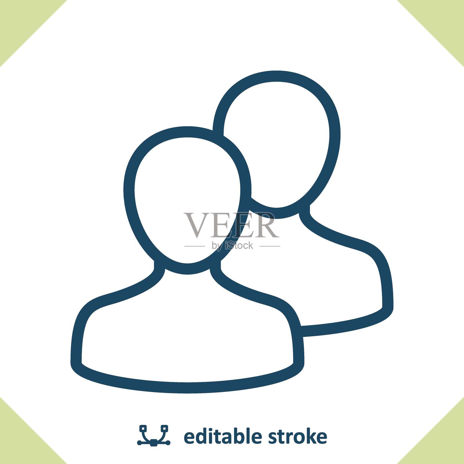 一组人 - 两个用户 - 头像图标插画图片素材