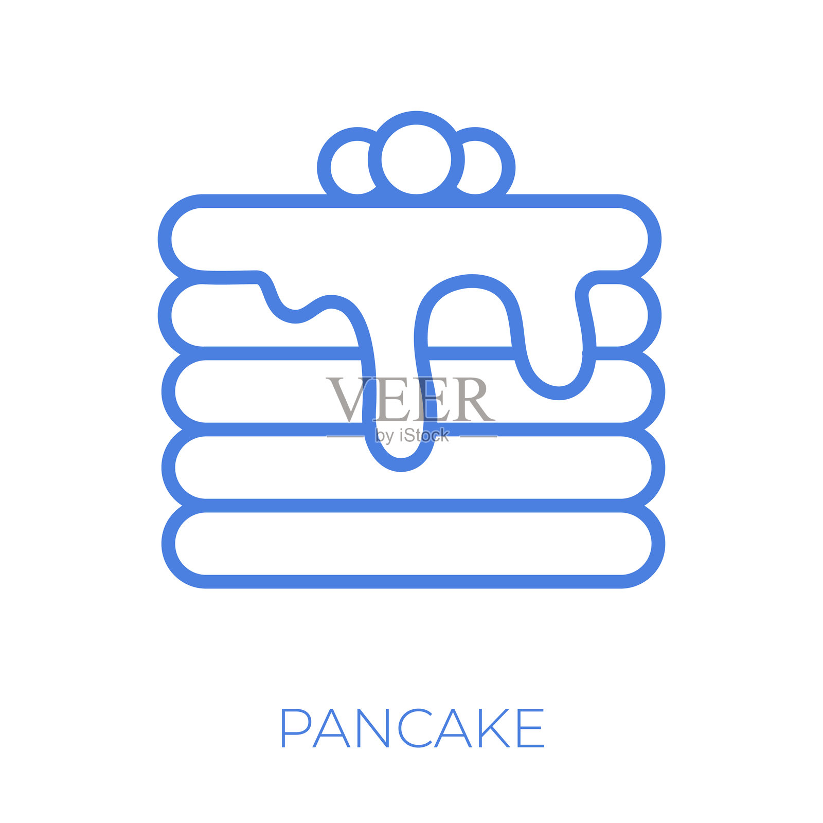 可编辑的煎饼线条矢量插图插画图片素材