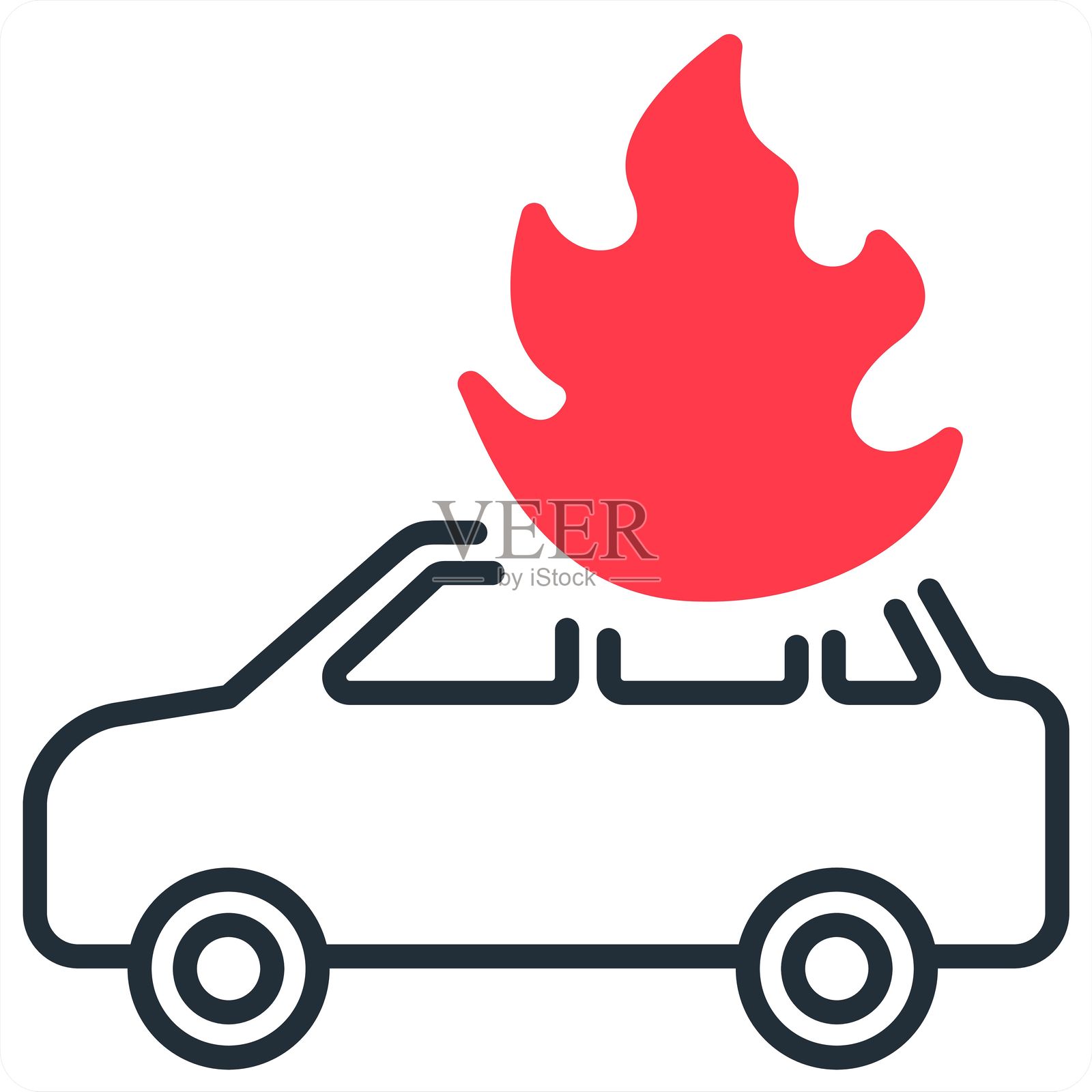 汽车火灾保险插画图片素材