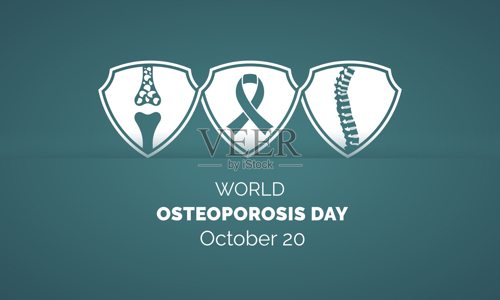 骨质疏松症意识日 10月20日 健康骨骼、脊柱与骨架 医疗海报模板。插画图片素材
