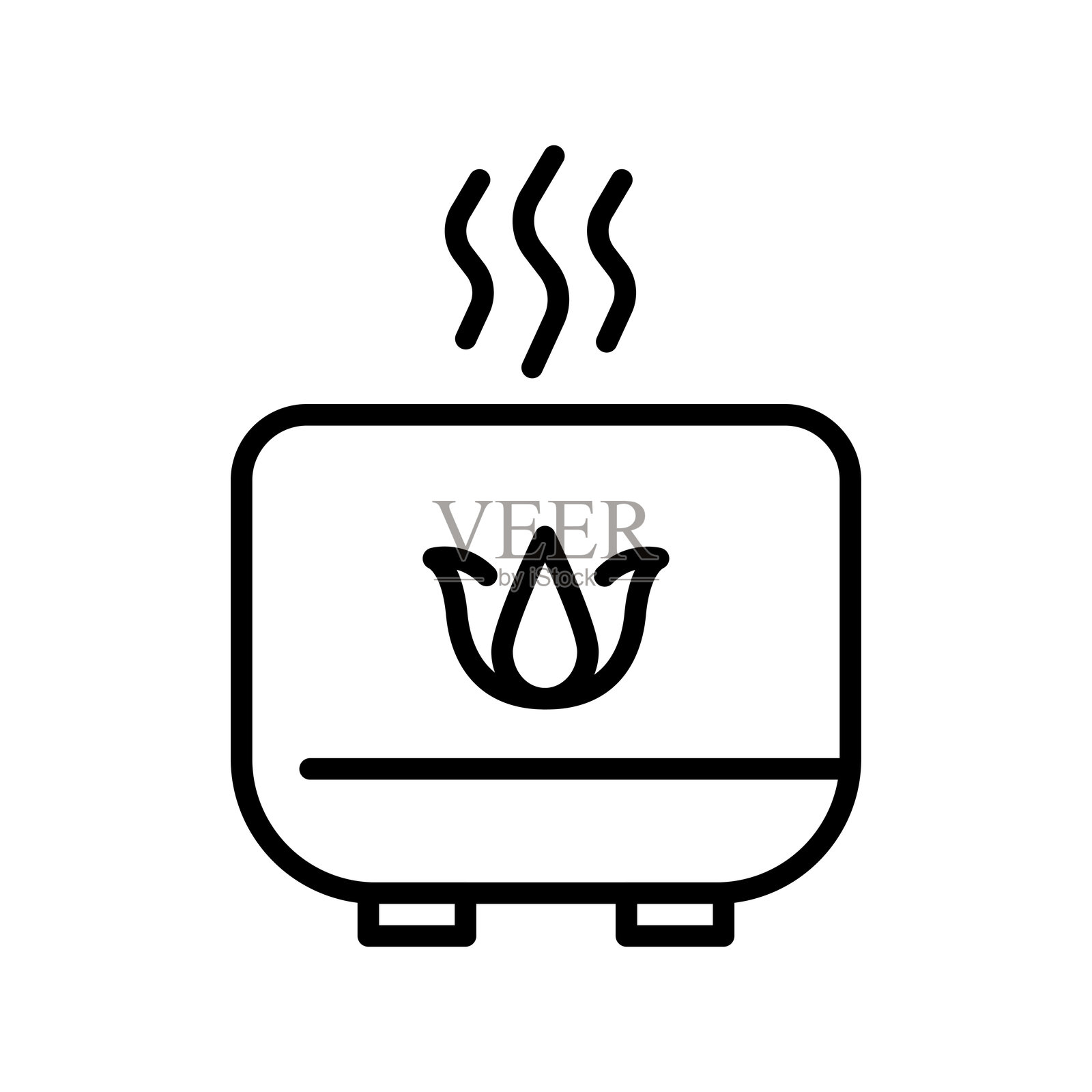 便携式香薰扩散器黑色线条图标。矢量独立元素插画图片素材