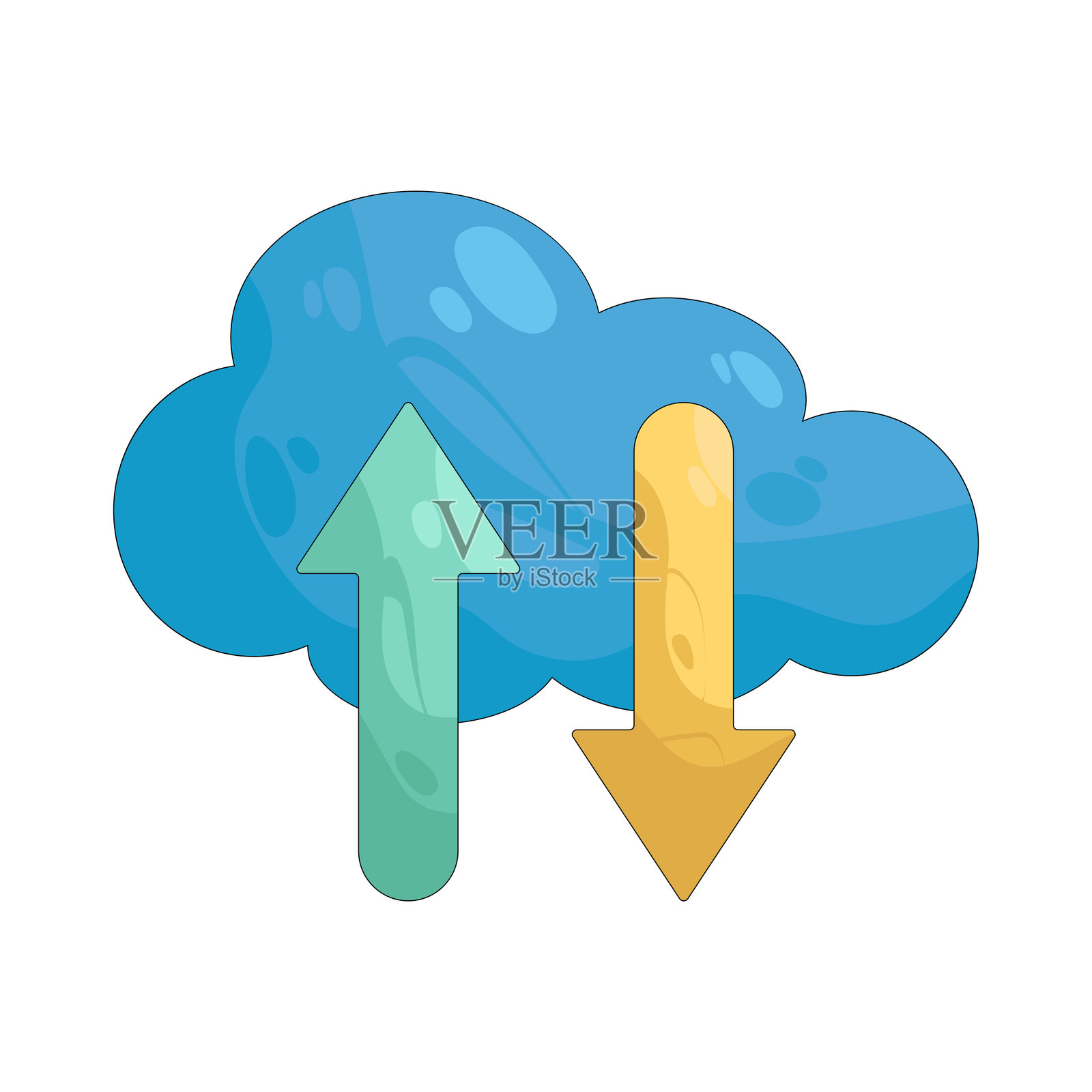 云数据传输插画图片素材