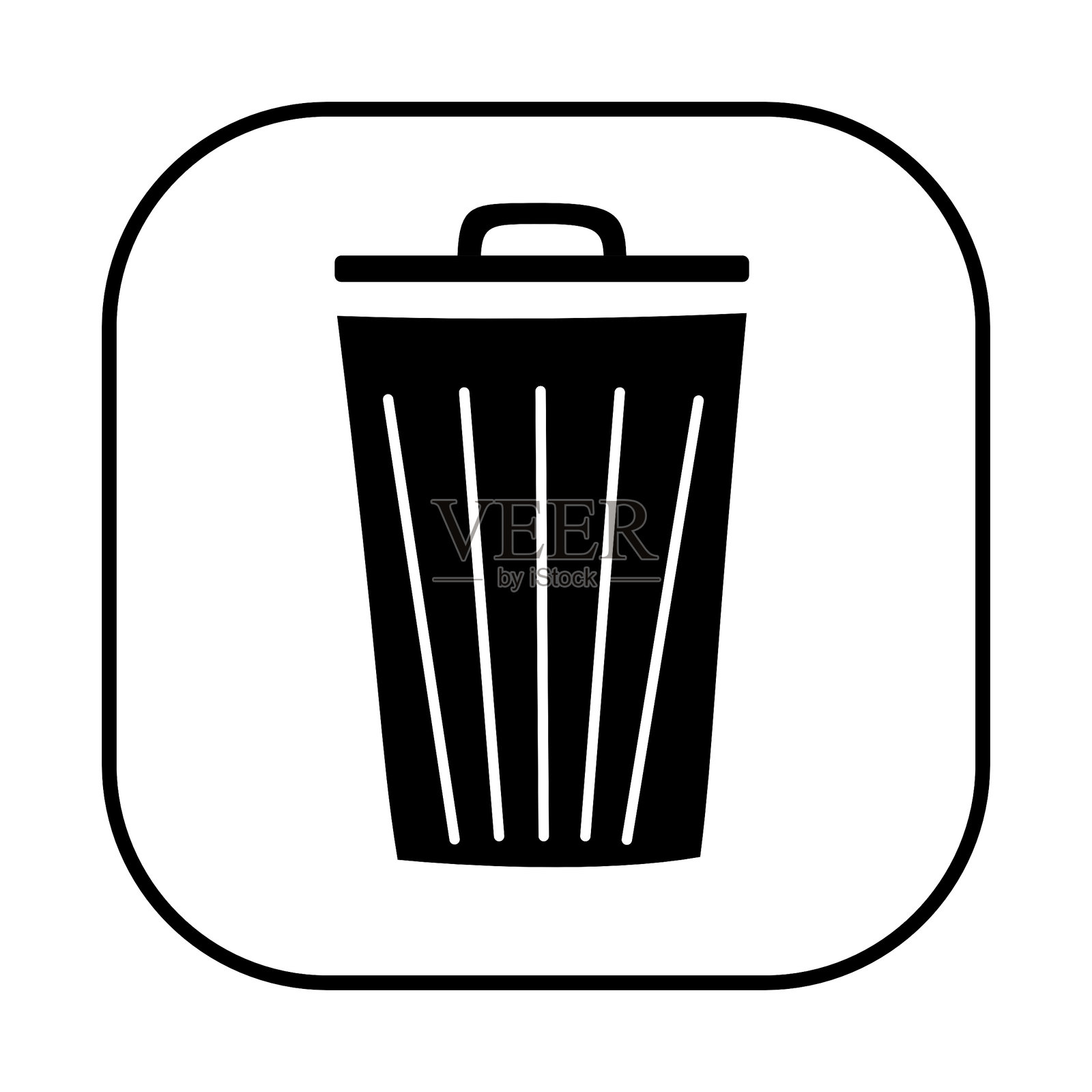 垃圾桶，垃圾图标符号矢量标志，白色背景上的插图，适用于图形和网页设计插画图片素材