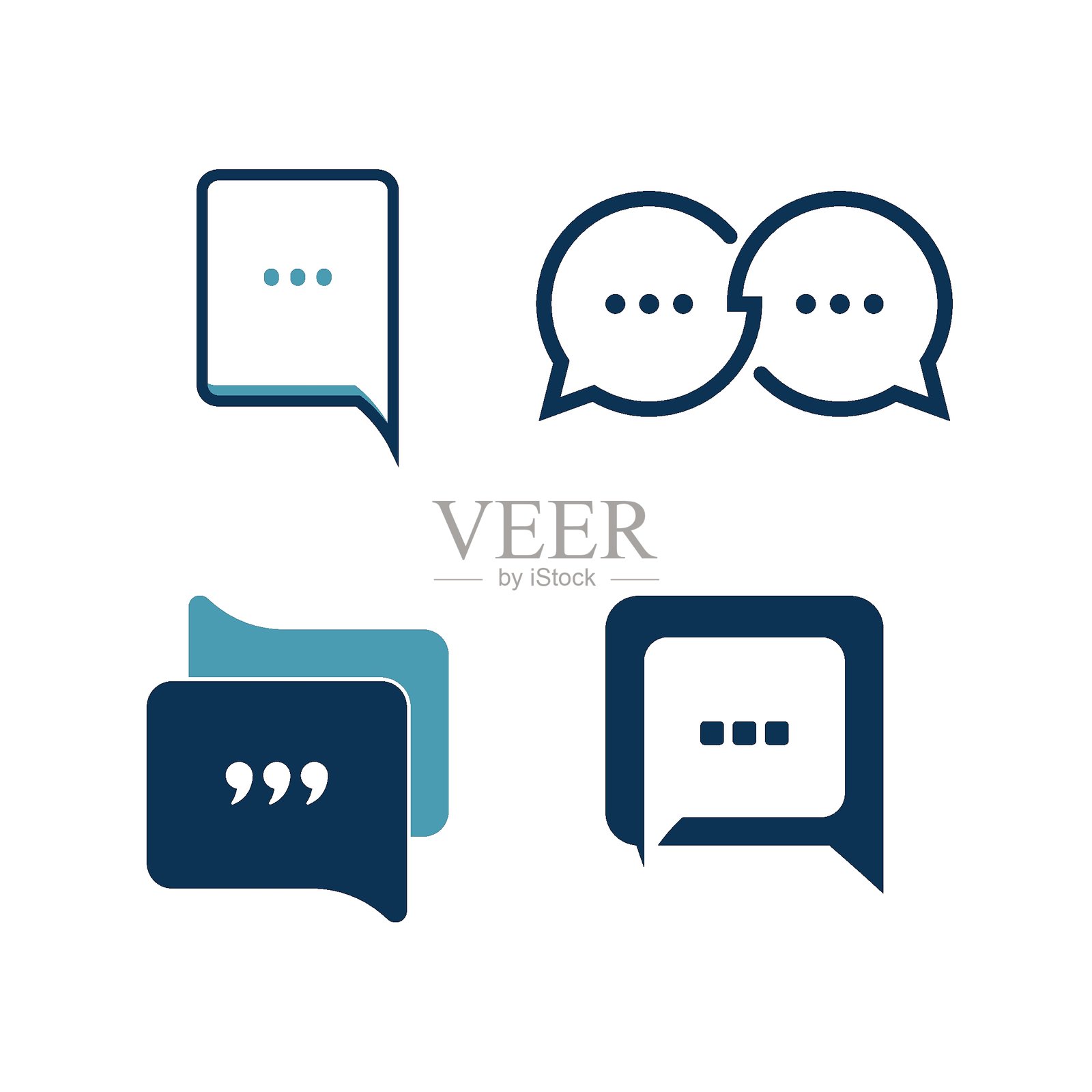 聊天和语音气泡图标logo模板设计插画图片素材