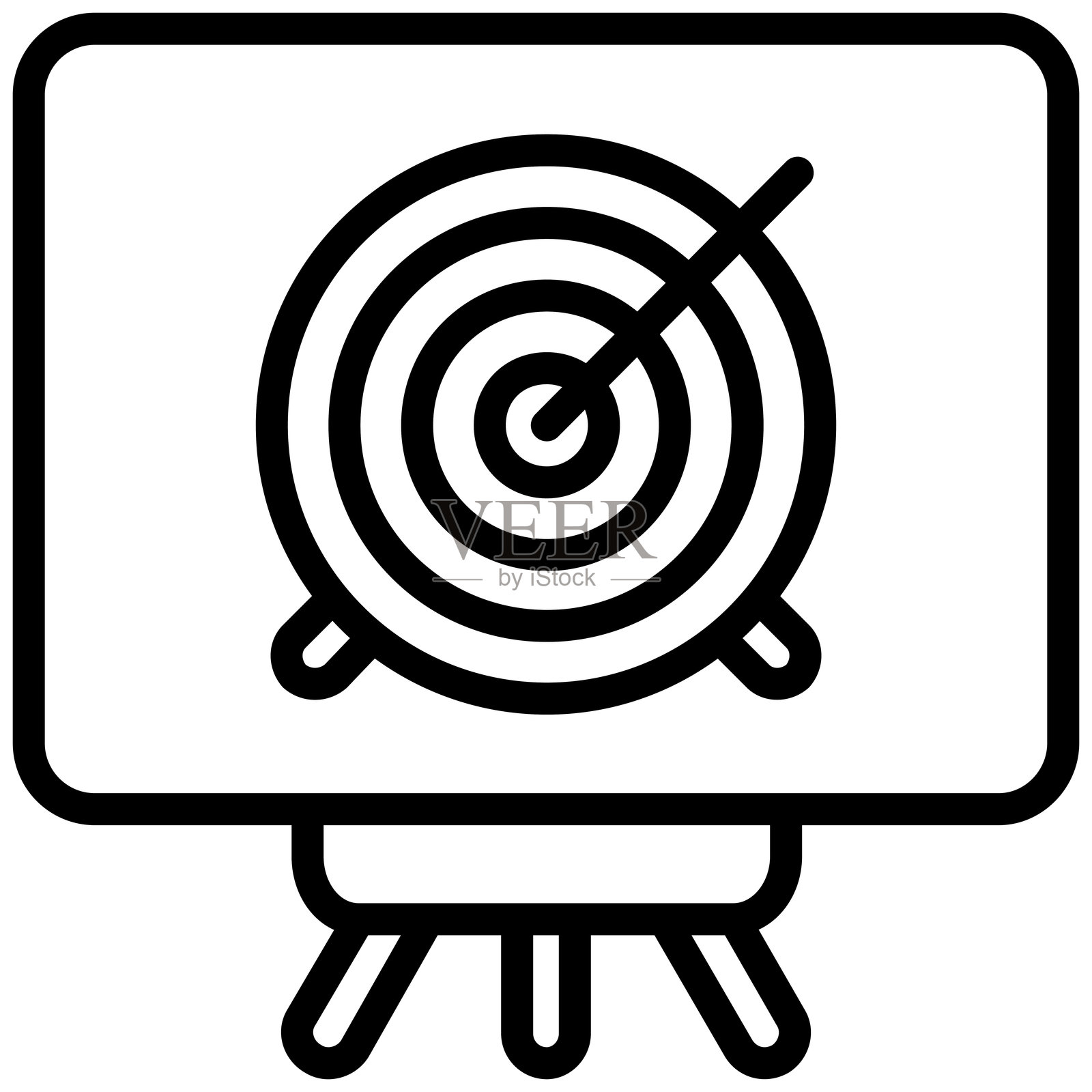 商务人士图标，黑白轮廓图标矢量插图插画图片素材