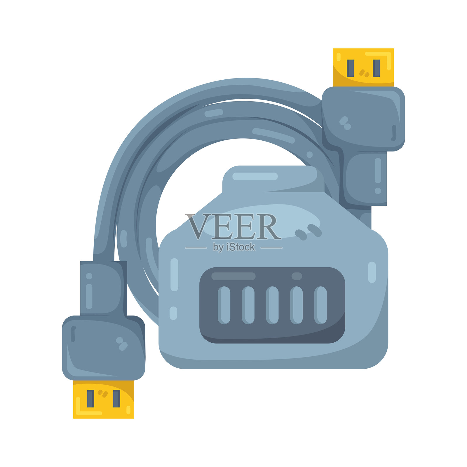 数据端口插画图片素材