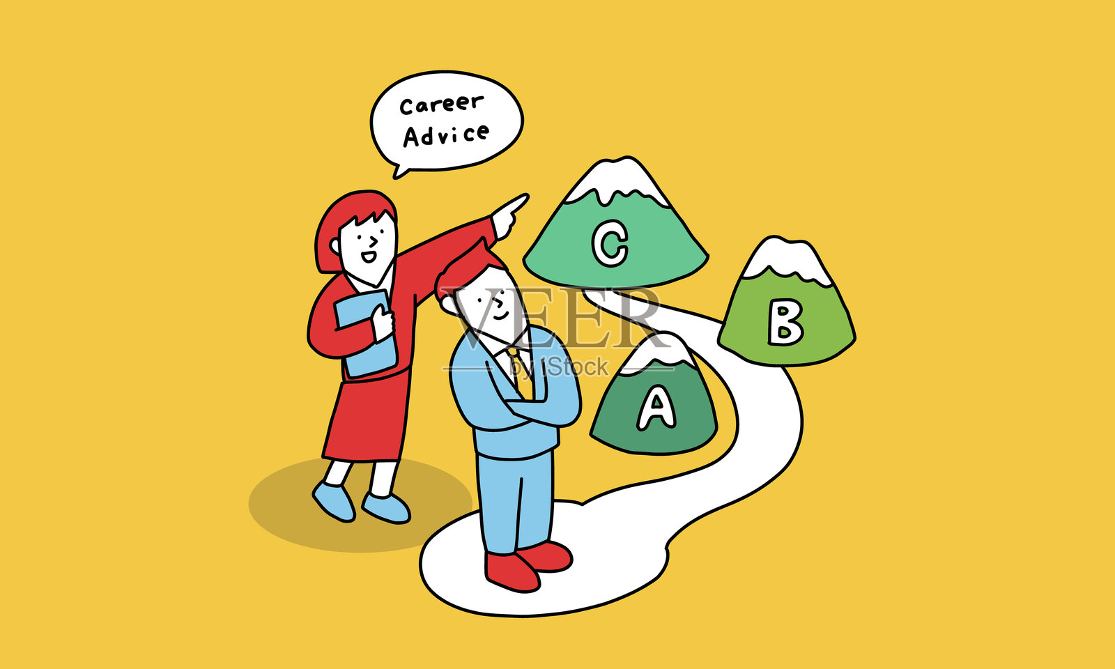 招聘机构的职业顾问提供职业建议插画图片素材