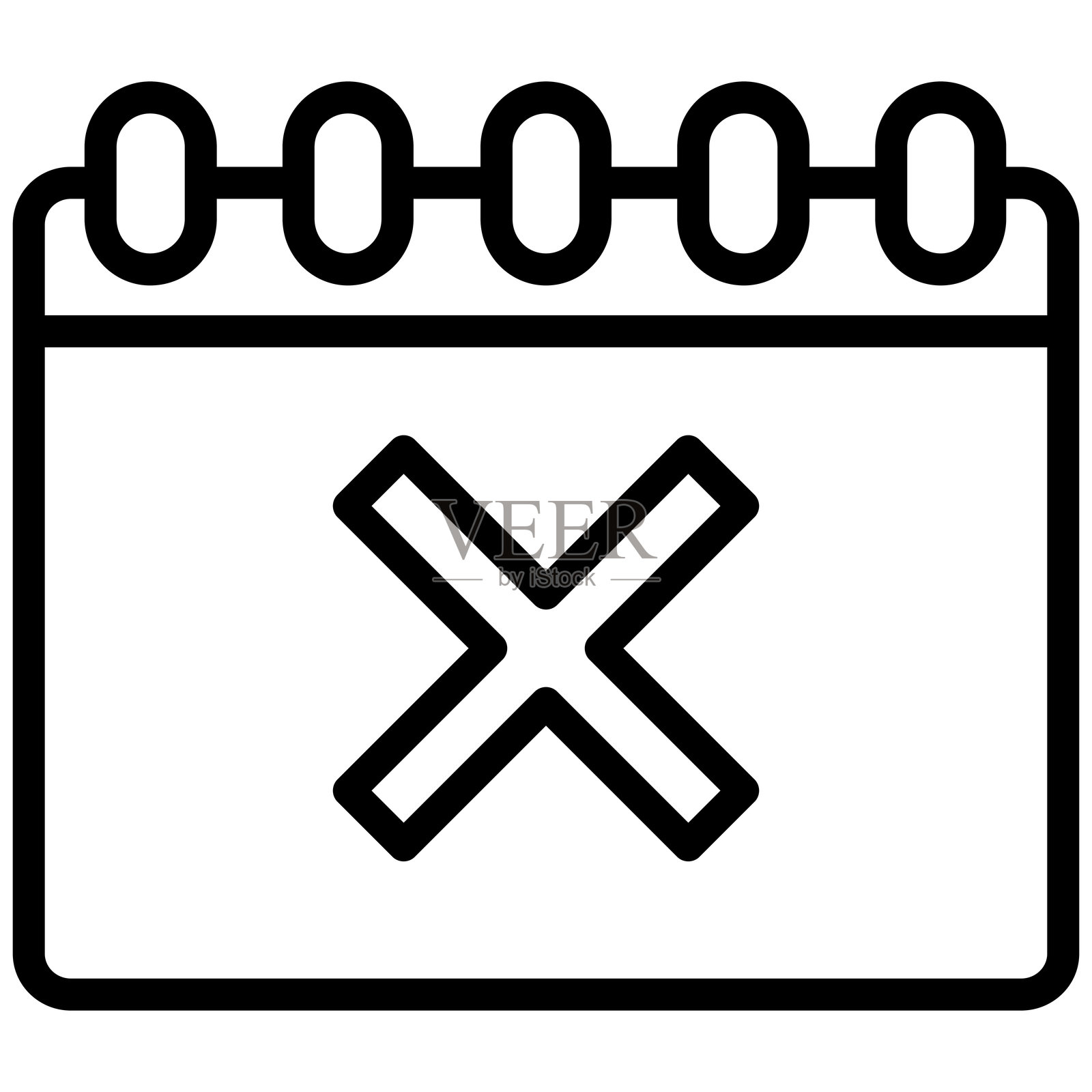 休息日图标，黑白轮廓图标矢量。插画图片素材