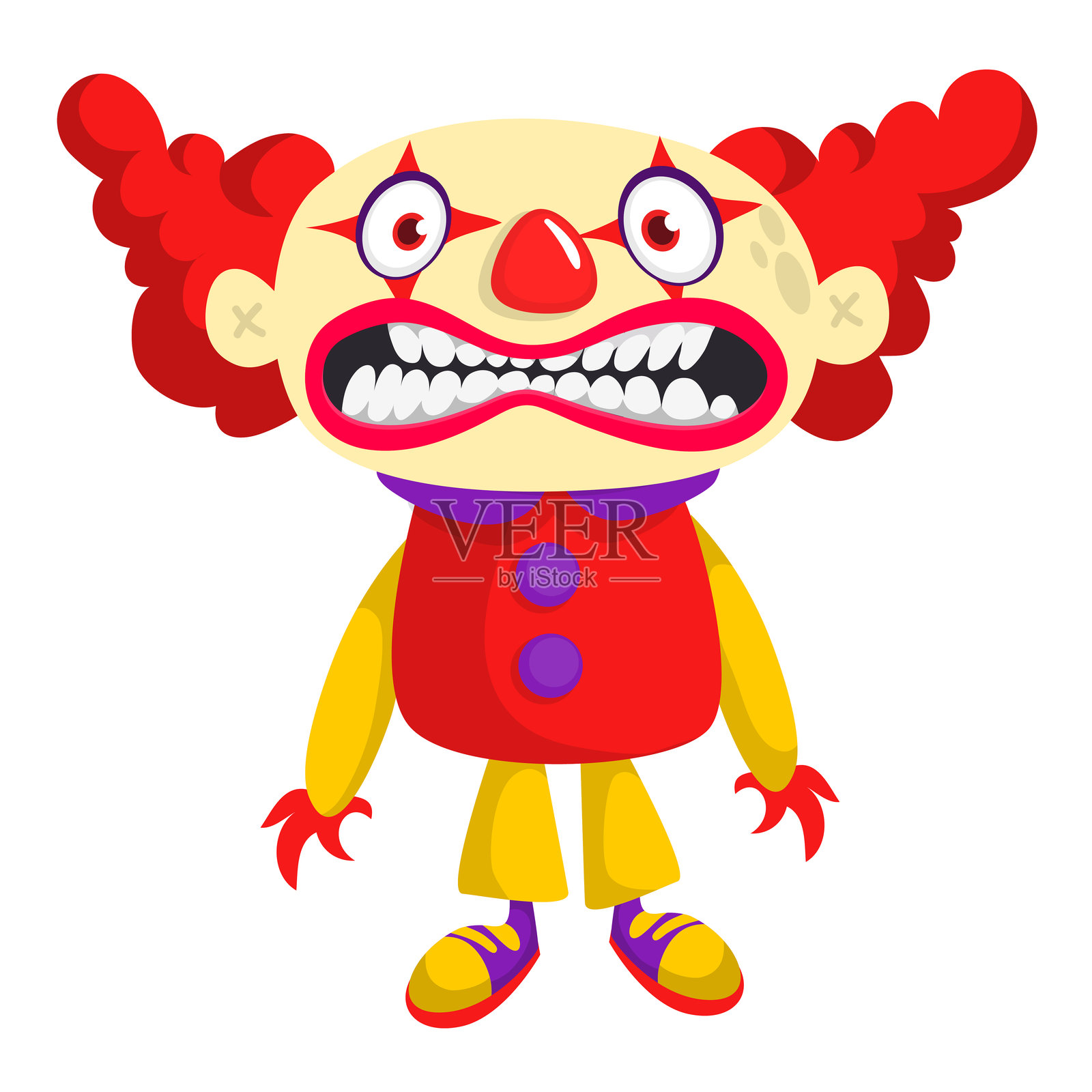 万圣节设计的搞笑卡通狼人角色。矢量图，独立图形。插画图片素材