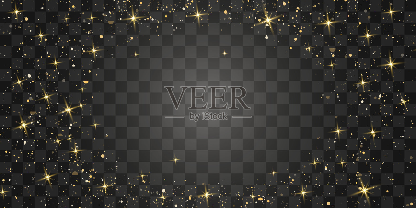 透明背景上的闪光金色颗粒效果。矢量金色闪光颗粒效果和纹理。琥珀色星尘颗粒。金色纸屑爆炸。插画图片素材