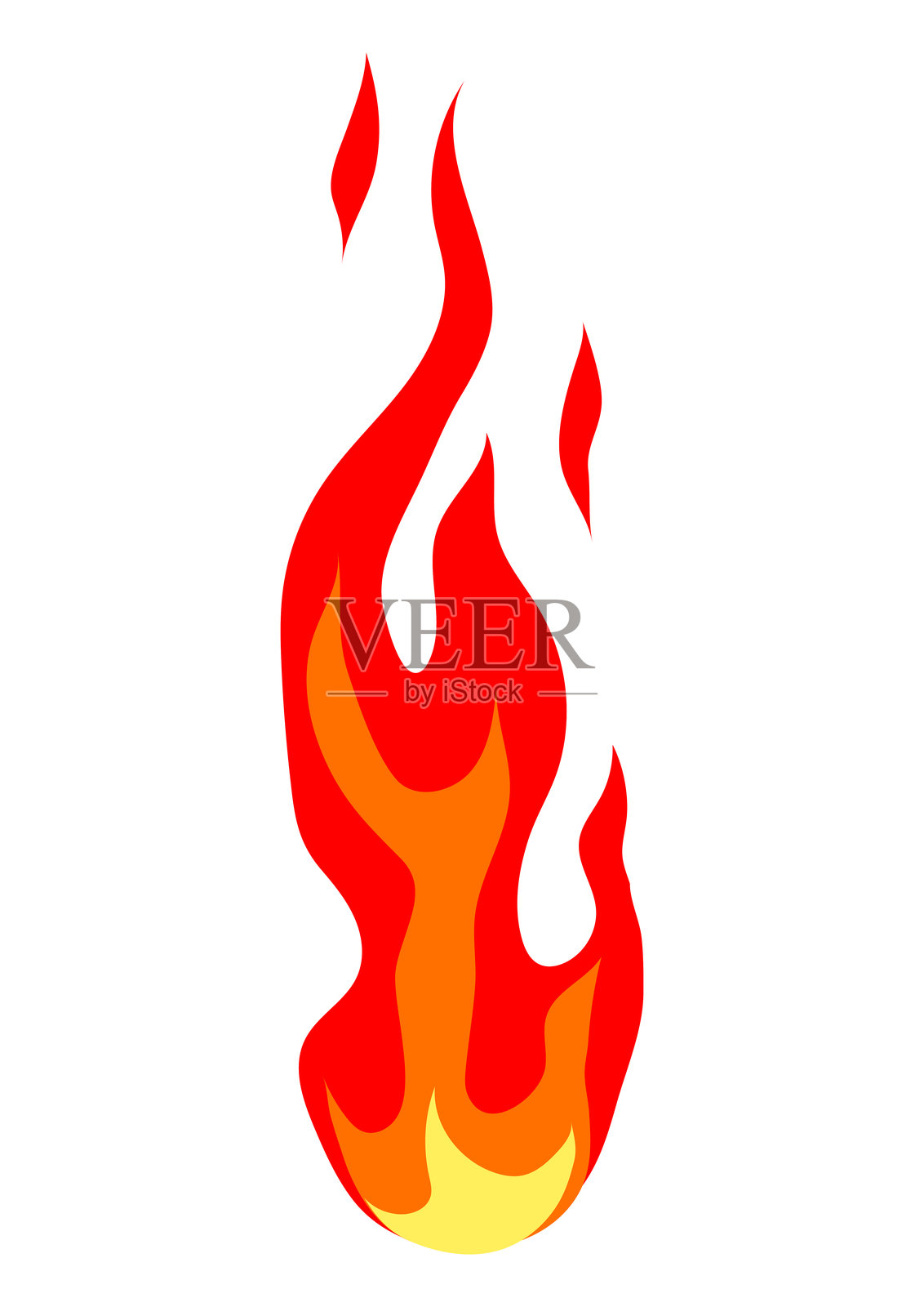 风格化的火焰插图。燃烧的红色火焰或篝火。插画图片素材