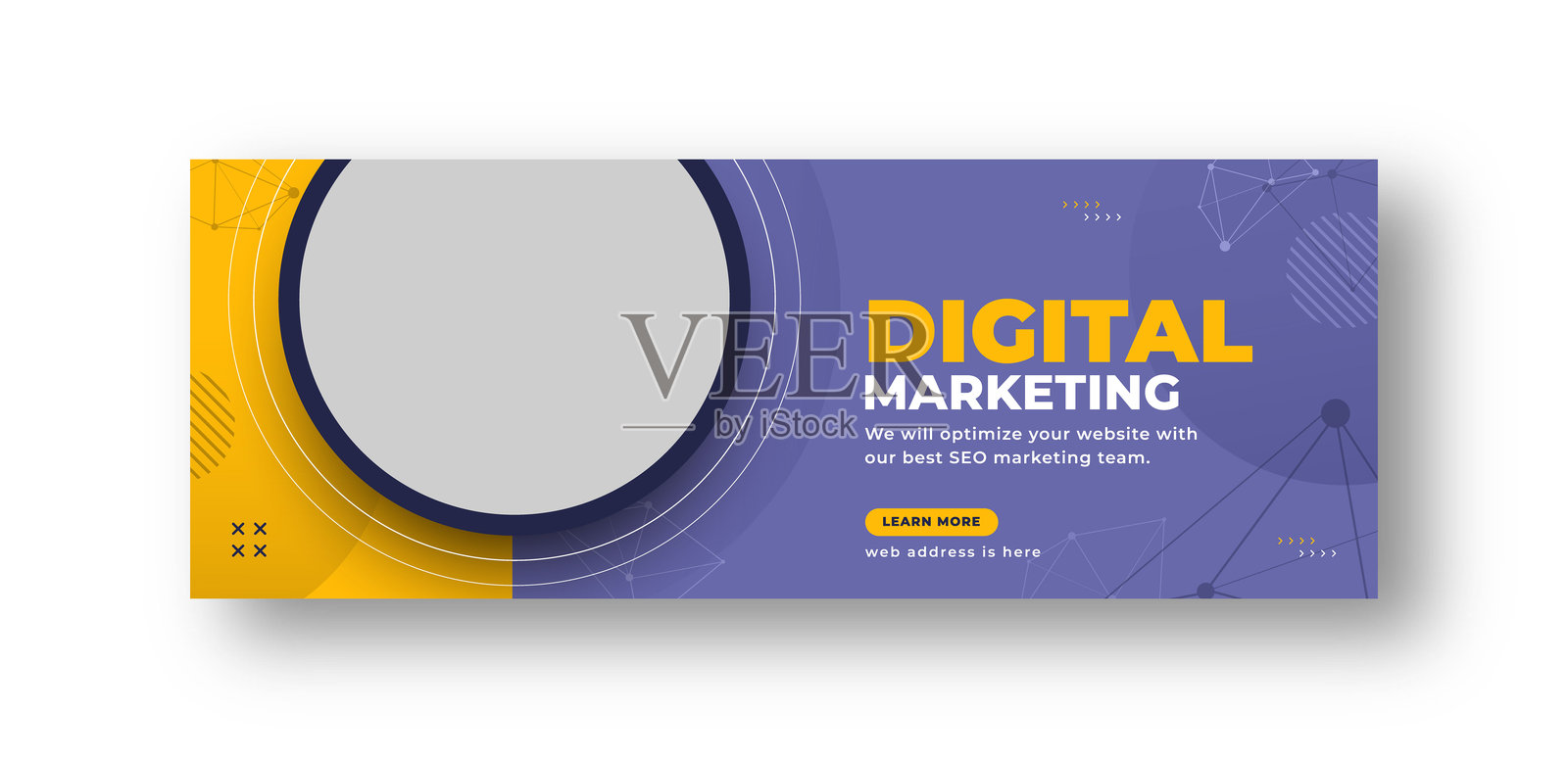 数字营销社交媒体封面网页横幅模板插画图片素材