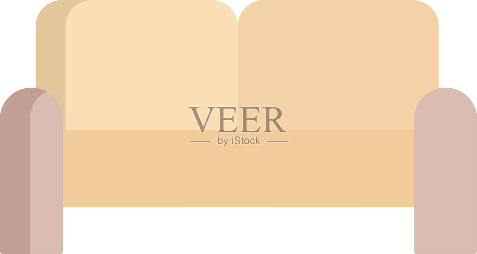 双人沙发扁平图标设计插画图片素材