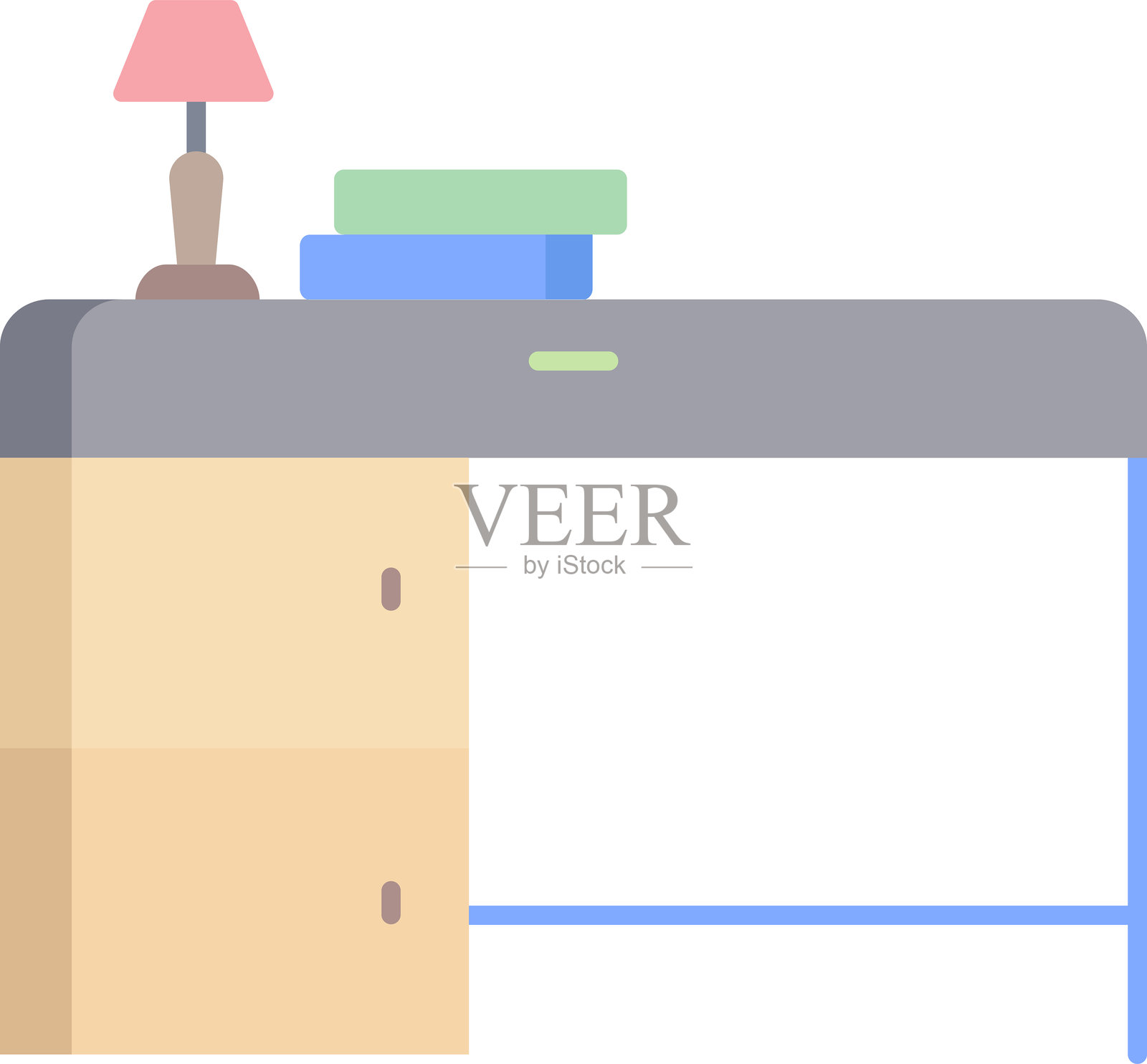 学习桌平面图标设计插画图片素材