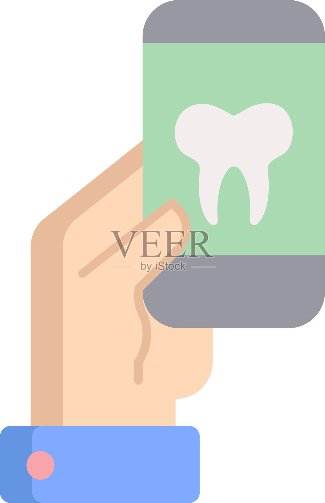 移动牙齿扁平图标设计插画图片素材